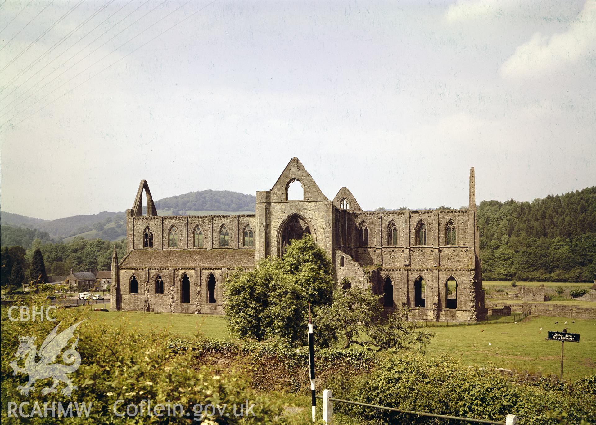 D.O.E. colour negative of Tintern Abbey: exterior view.