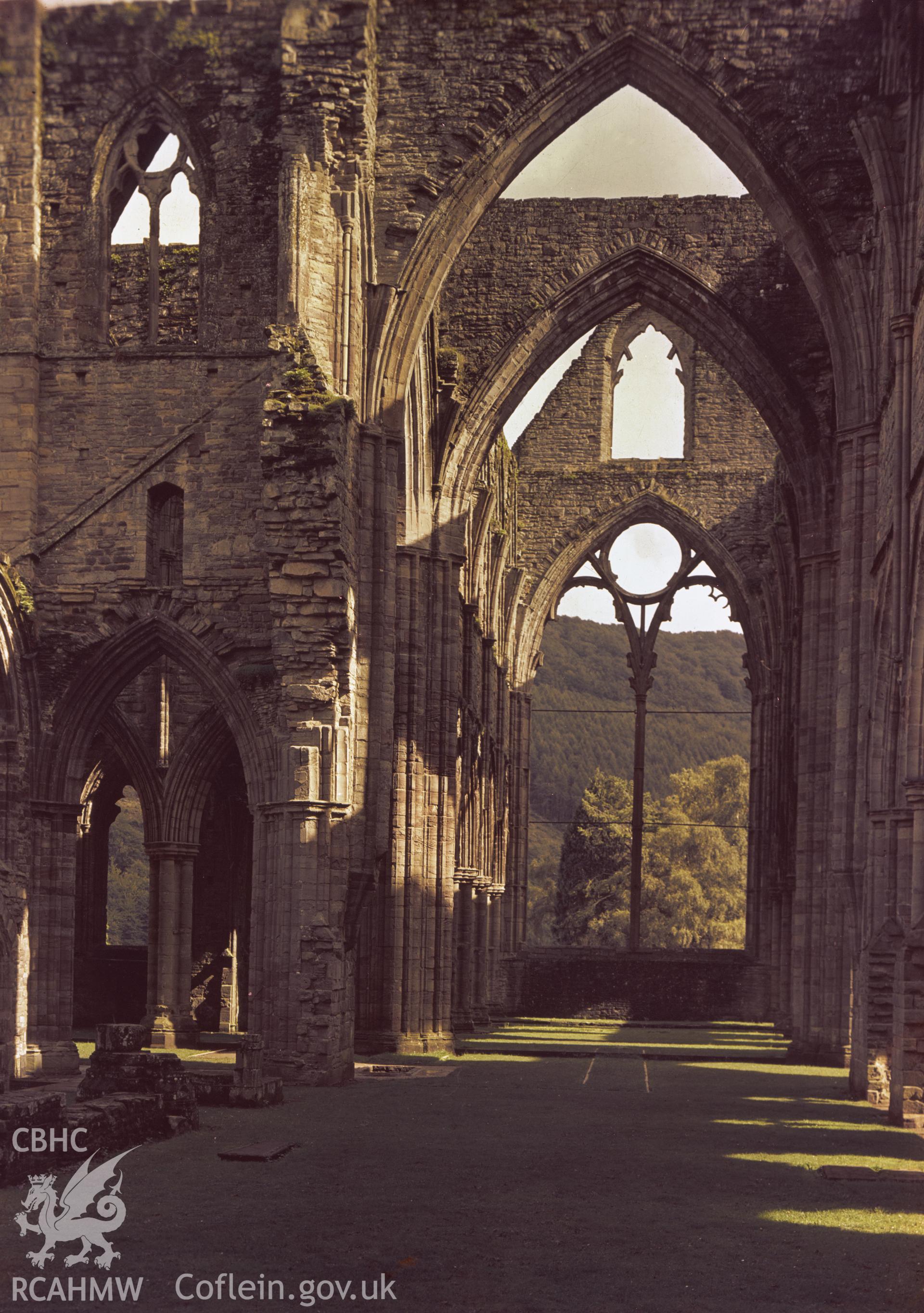 D.O.E. colour negative of Tintern Abbey: interior view.