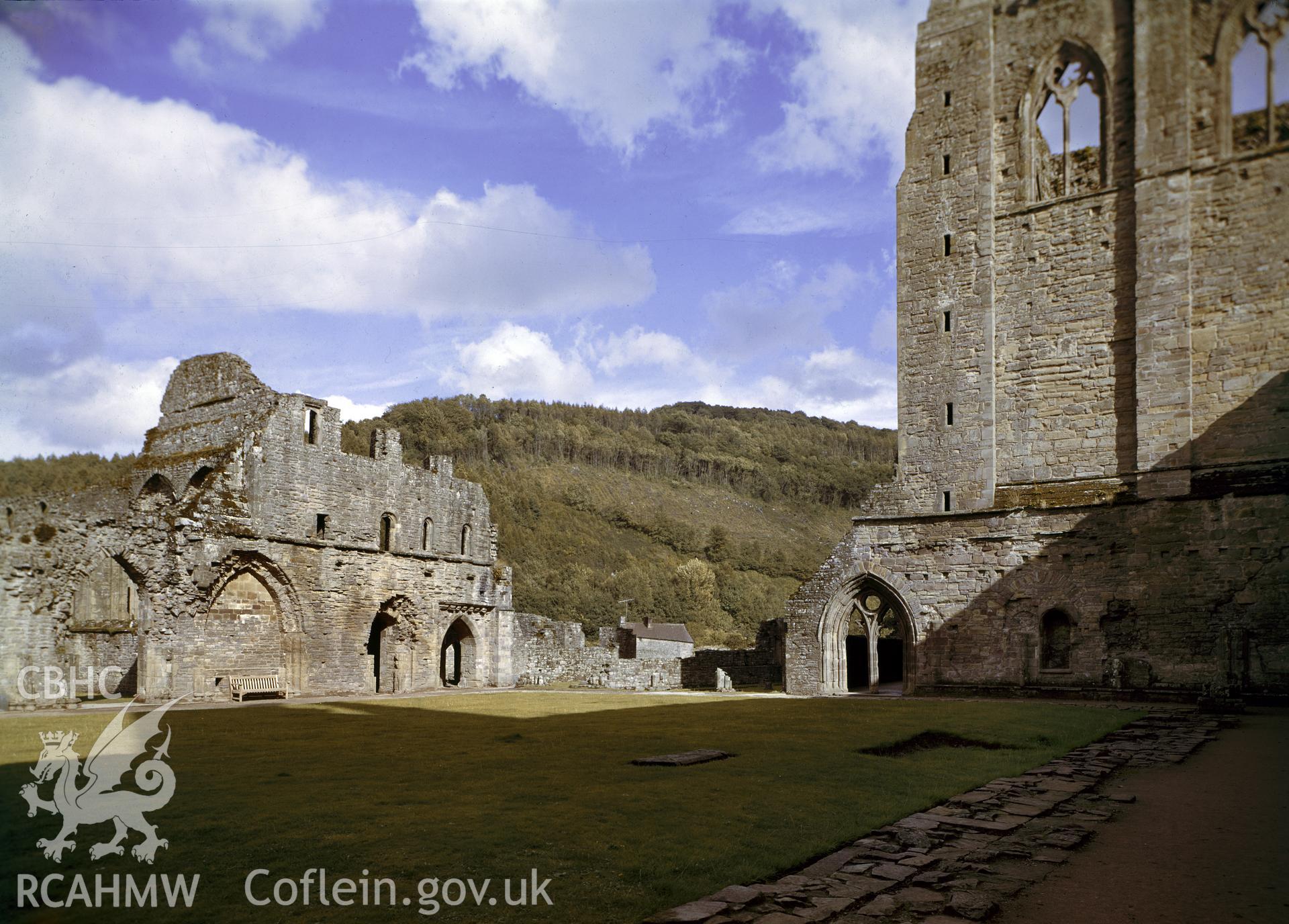 D.O.E. colour negative of Tintern Abbey: exterior view.