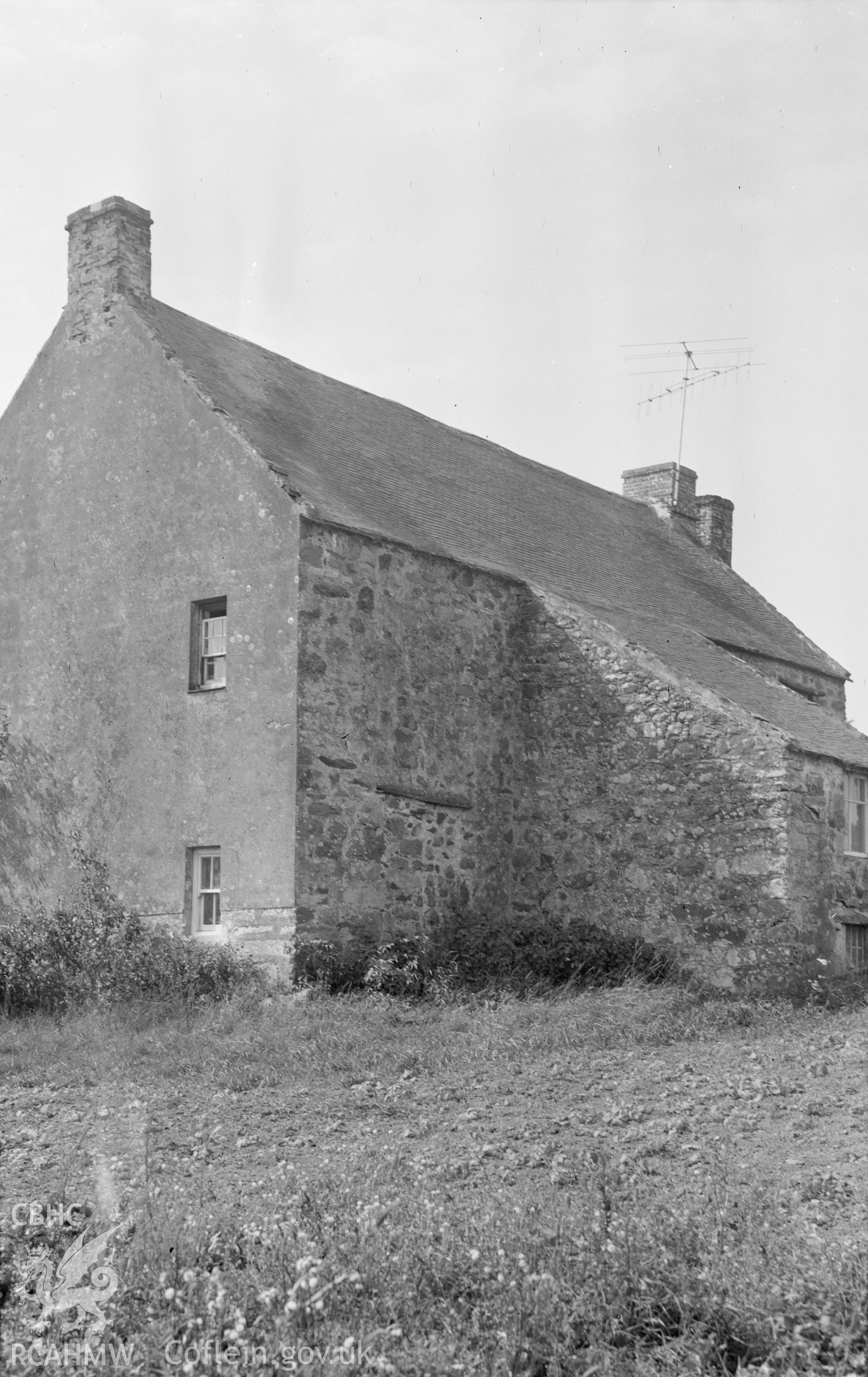 Black and white nitrate negative showing exterior view of Llanerch.