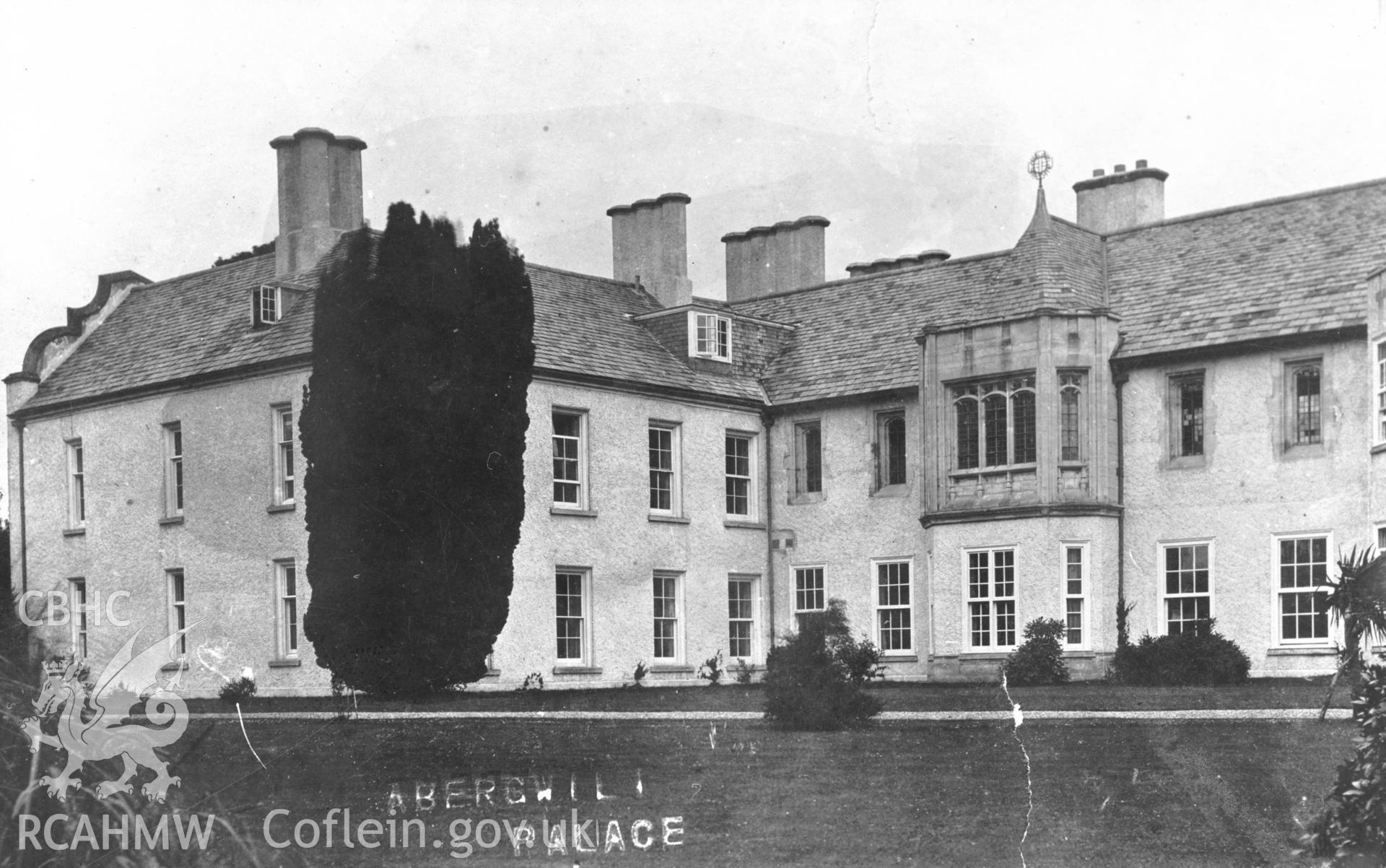 Black and white acetate negative showing view of Abergwili Bishops Palace.