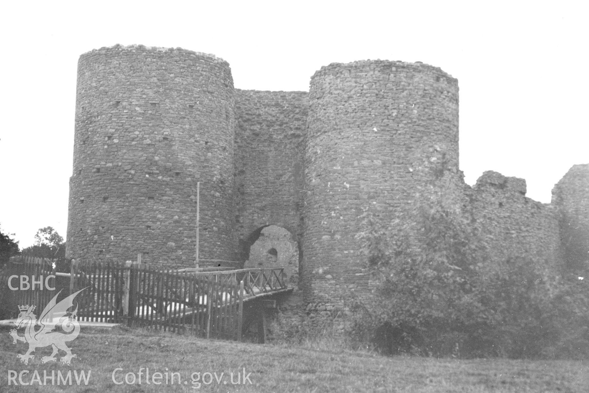 View of gateway at White Castle, Llantilio.