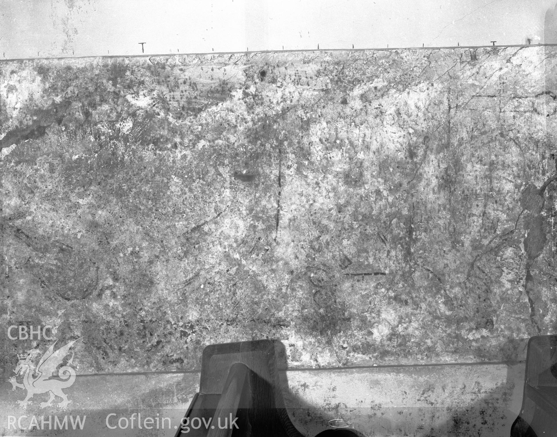 Black and white acetate negative showing interior view of Gumfreston Church.