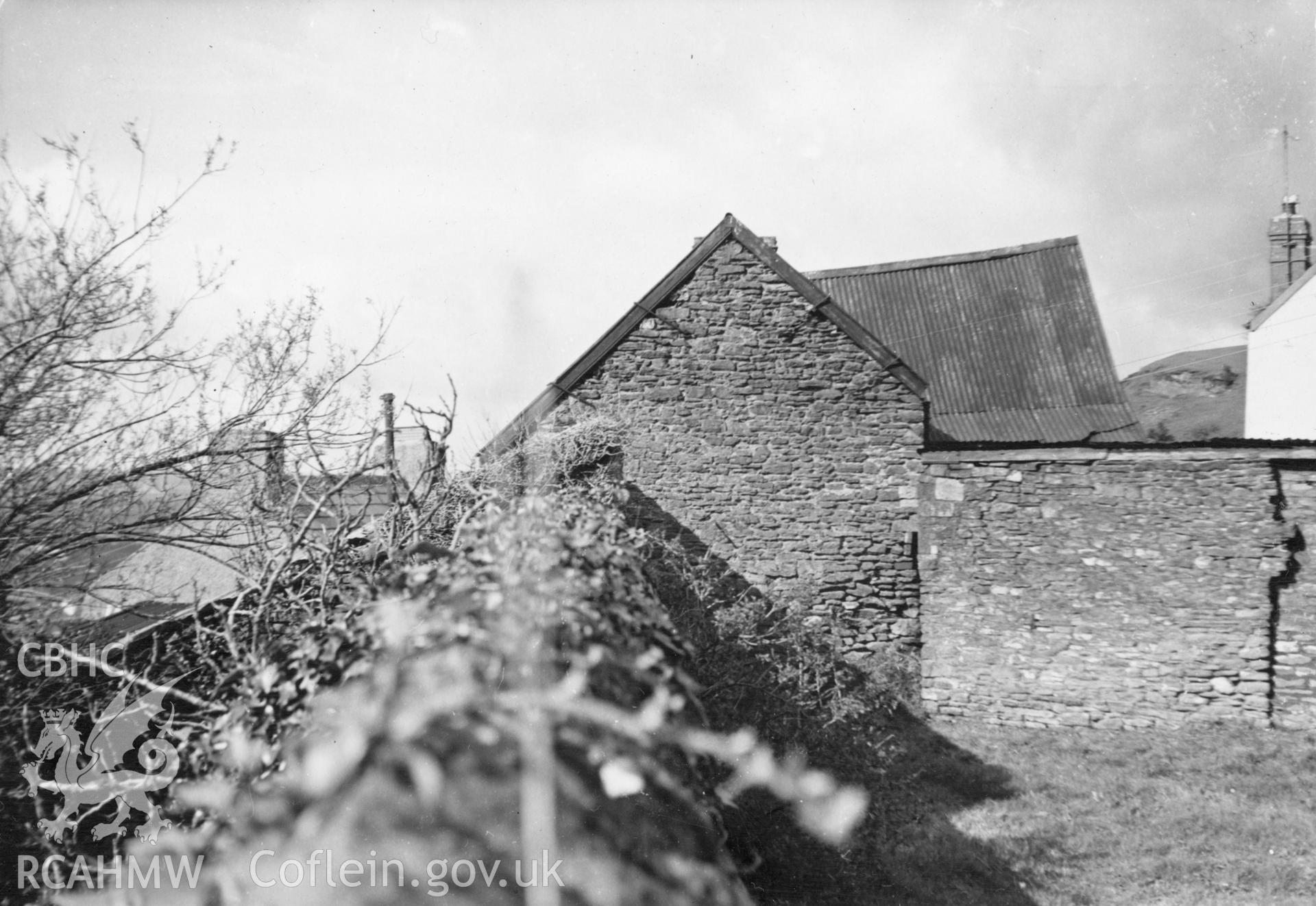 View of rear of a house near to Llantrisant Castle.