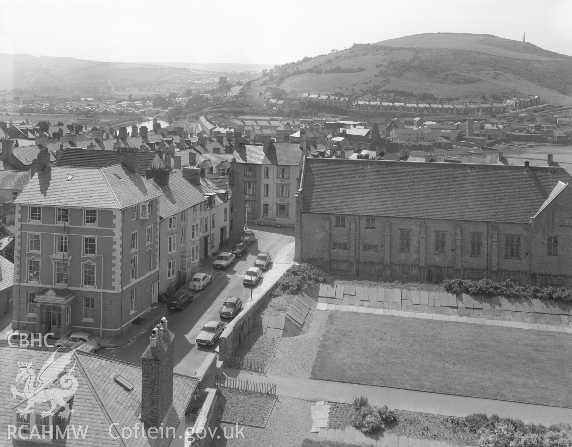Black and white acetate negative showing a view of Aberystwyth.