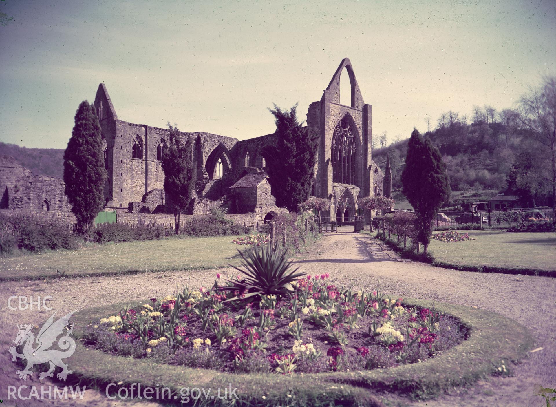 D.O.E. colour transparency of Tintern Abbey: exterior view.