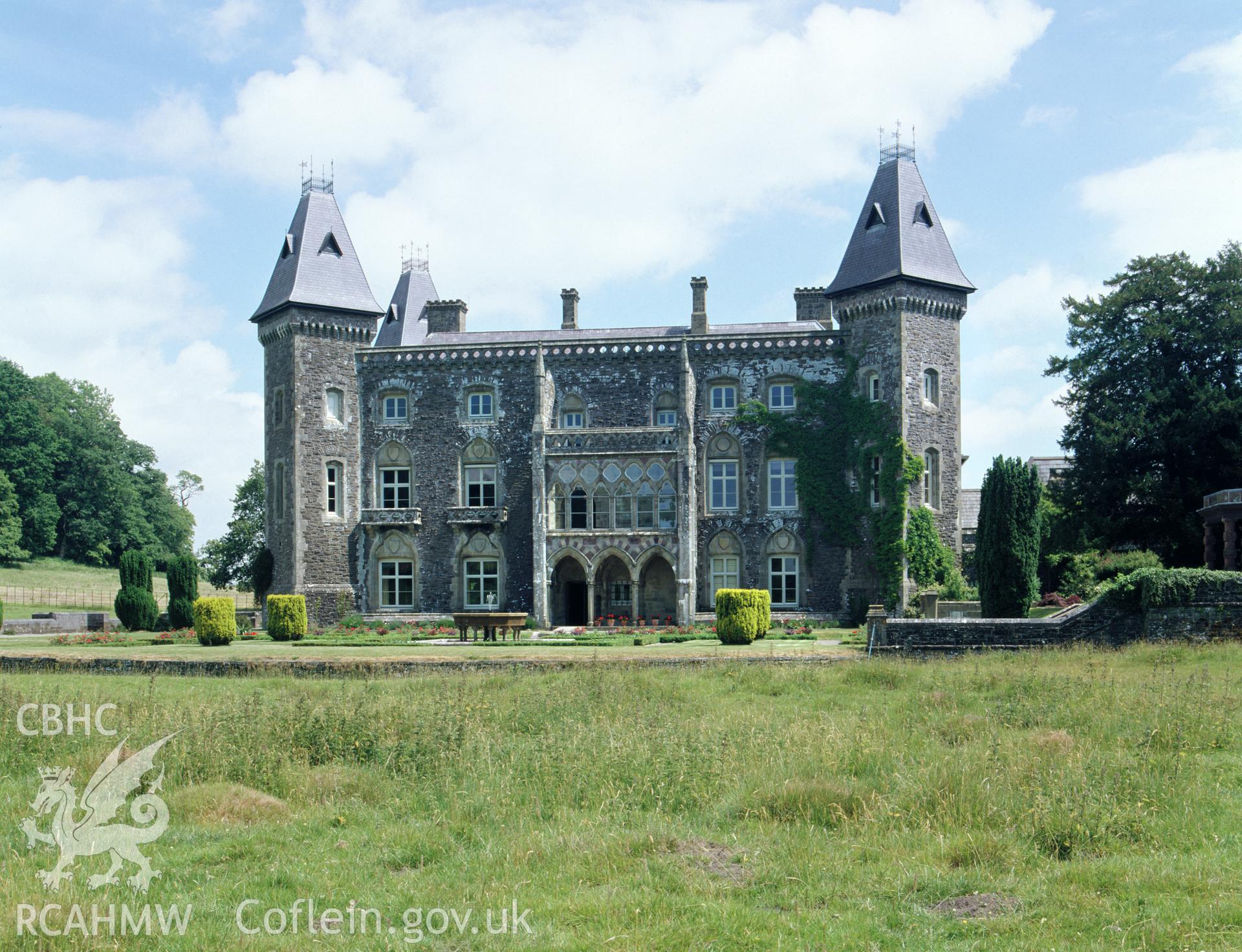 Colour transparency showing an exterior view of Newton House, Dinefwr, produced by Iain Wright, June 2004.