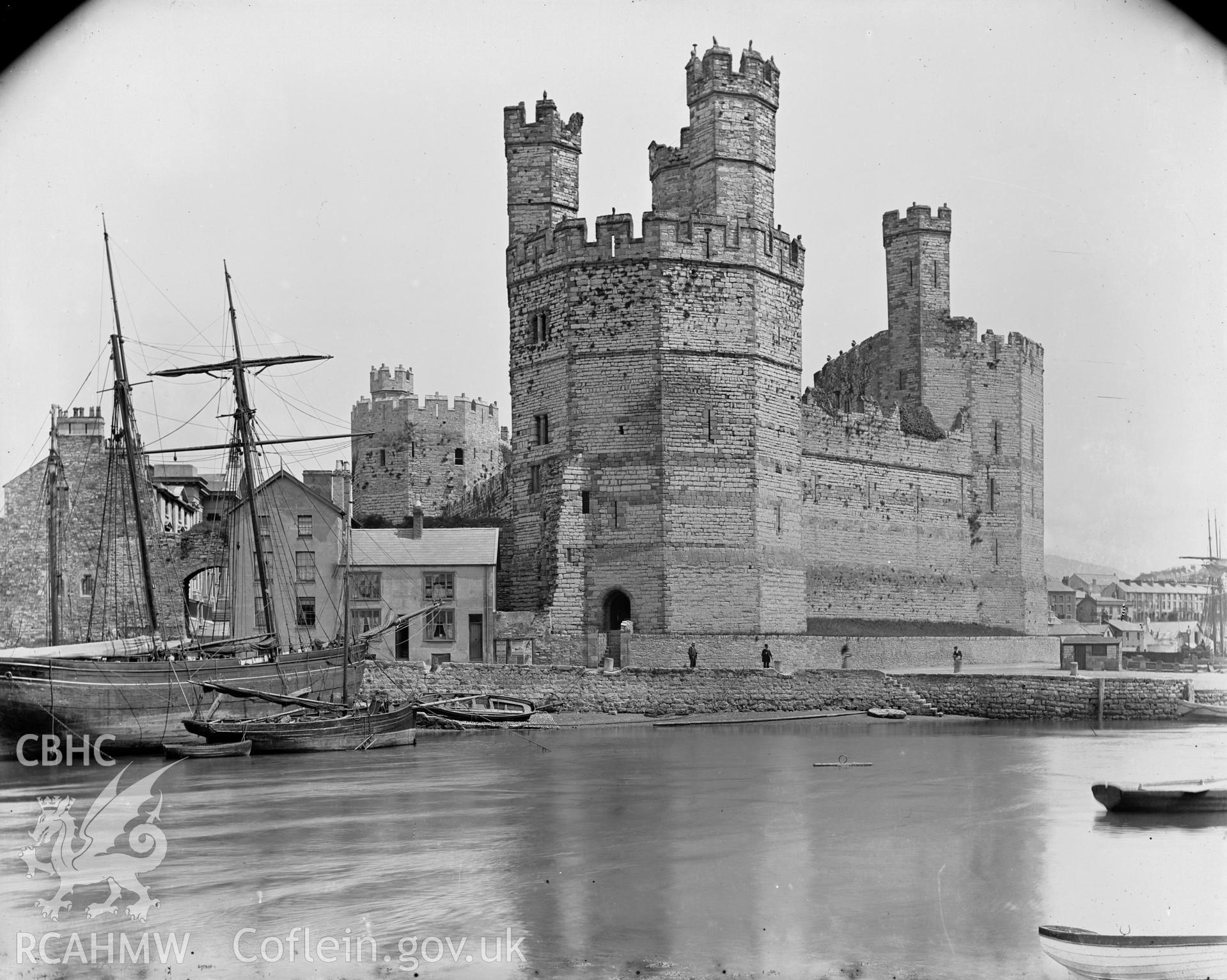 Caernarvon Castle Eagle Tower and wharf,  No accession number