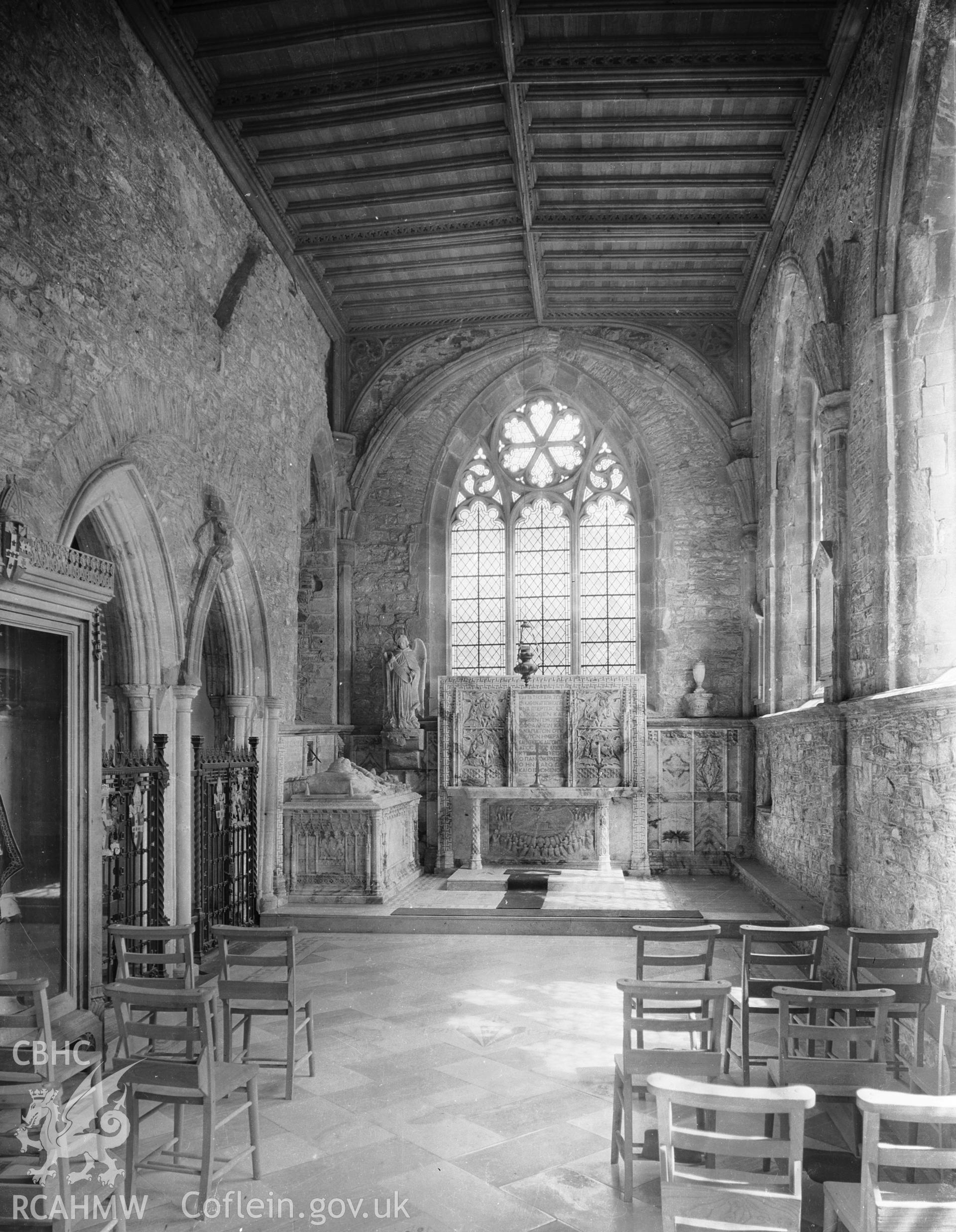 Interior view showing south choir aisle looking east.