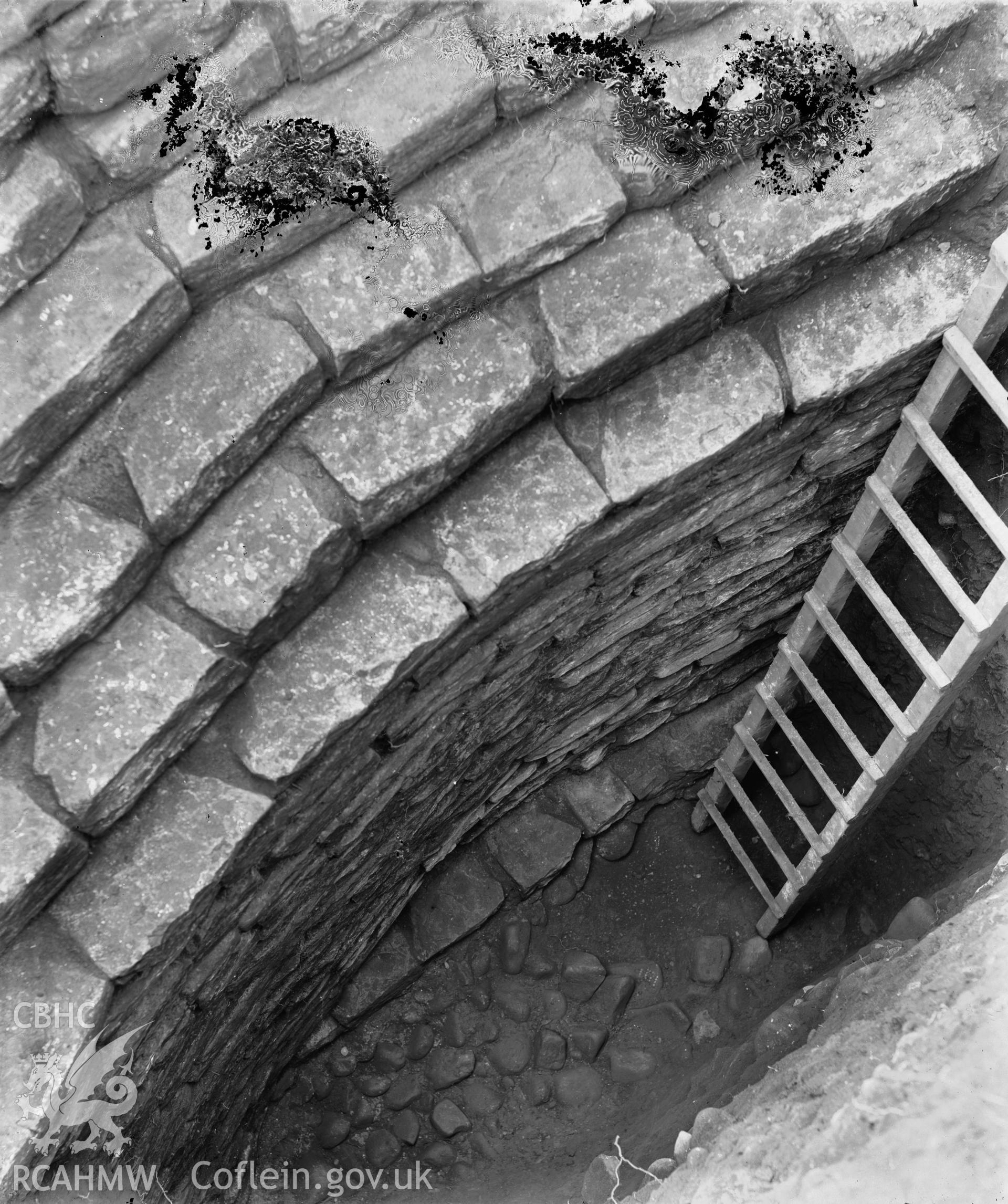 cardiff Castle old Roman Wall (No 11) Ministry of Works Coll. NAccp154-158