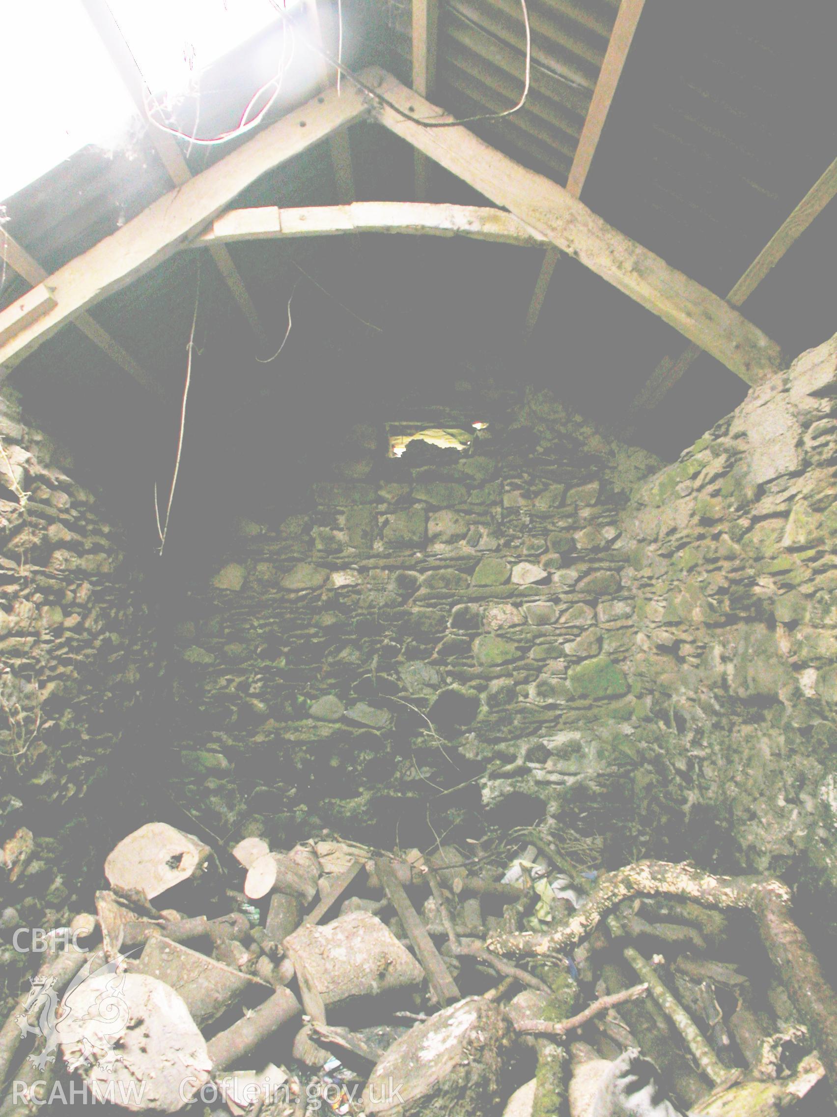 Interior of pig range roof-truss.