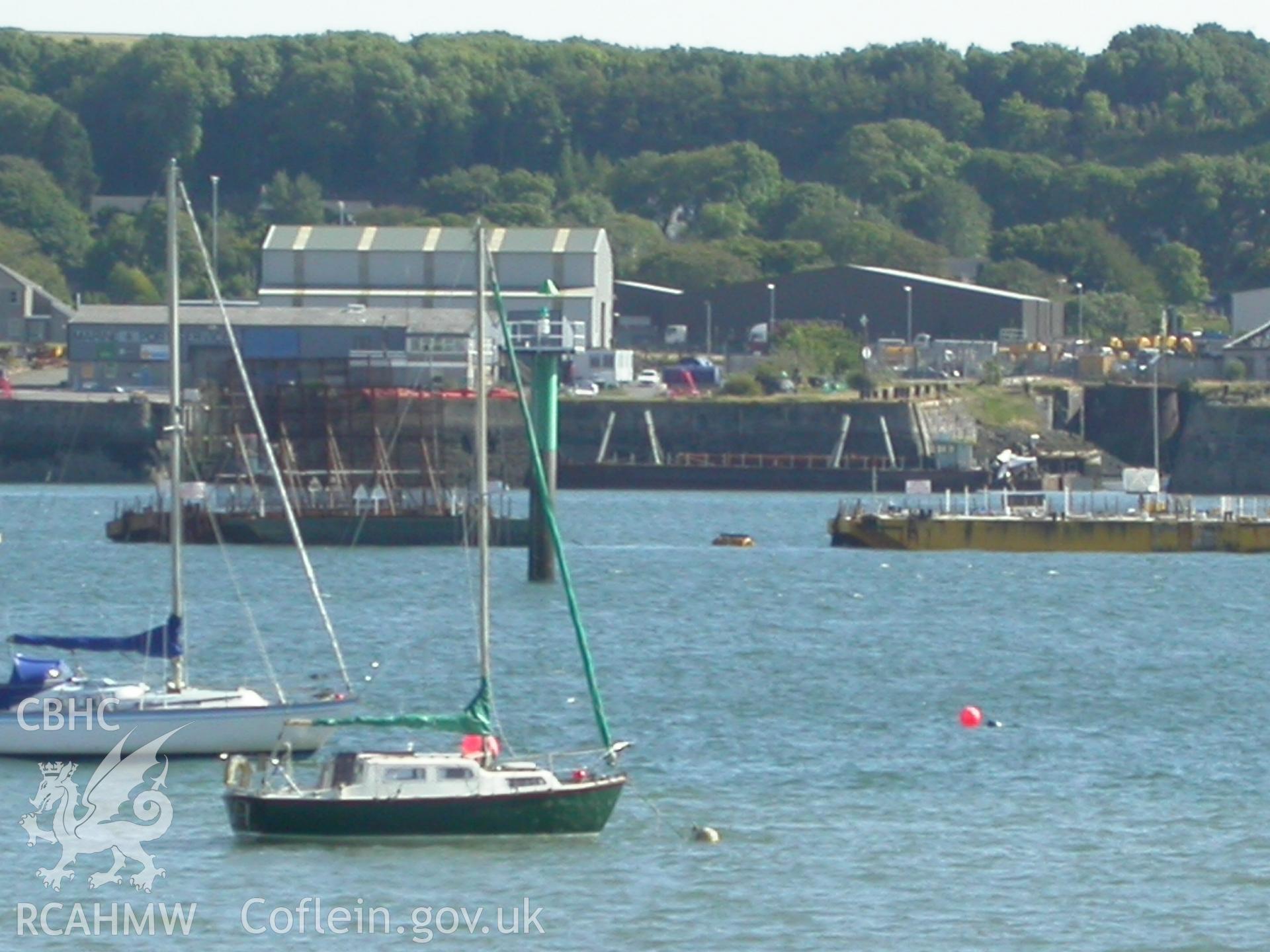 Original docks at the north-west corner, from north-east across the Cleddau.