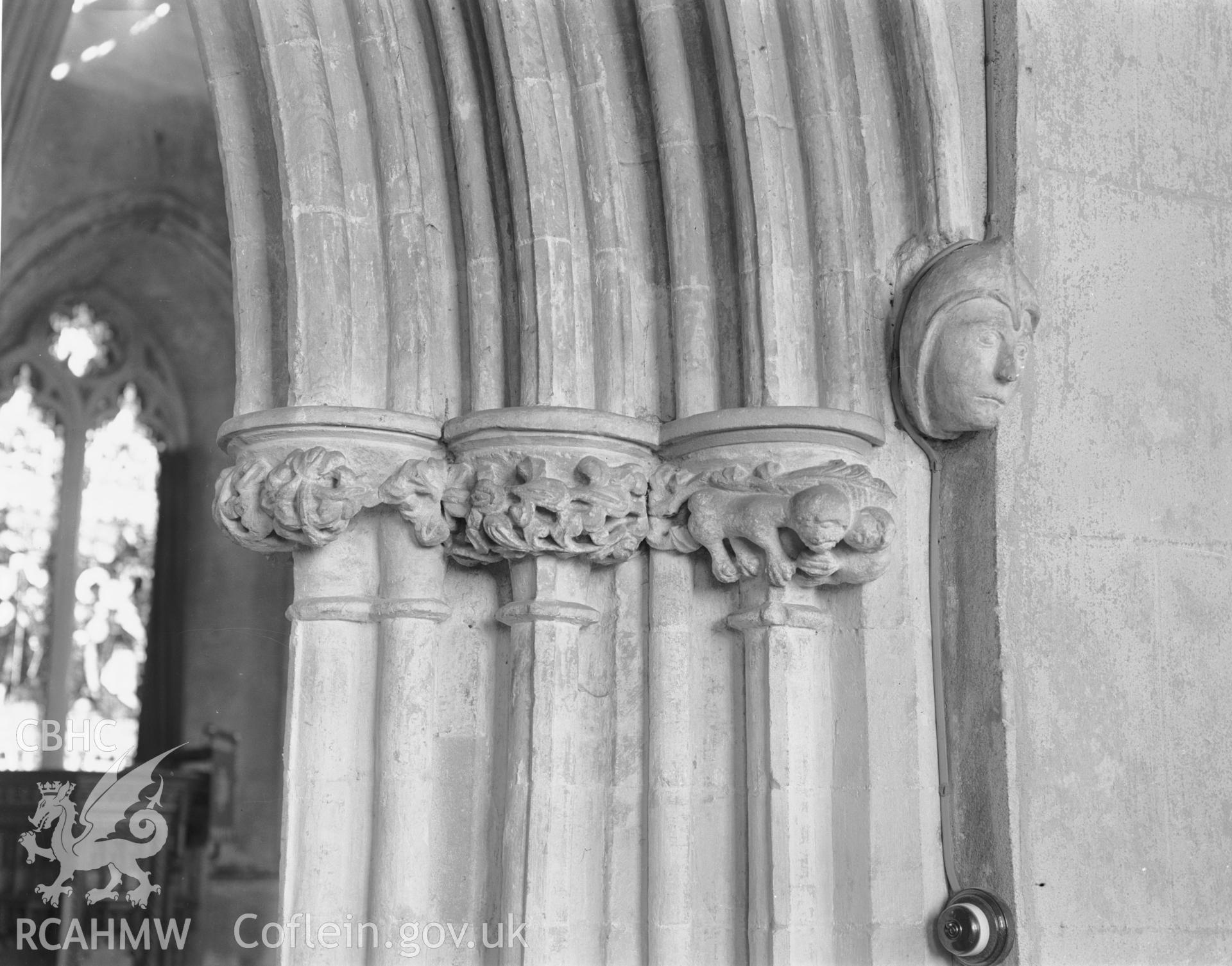 Detail of the  north-east side of the west respond in the choir arcade at St Marys Church