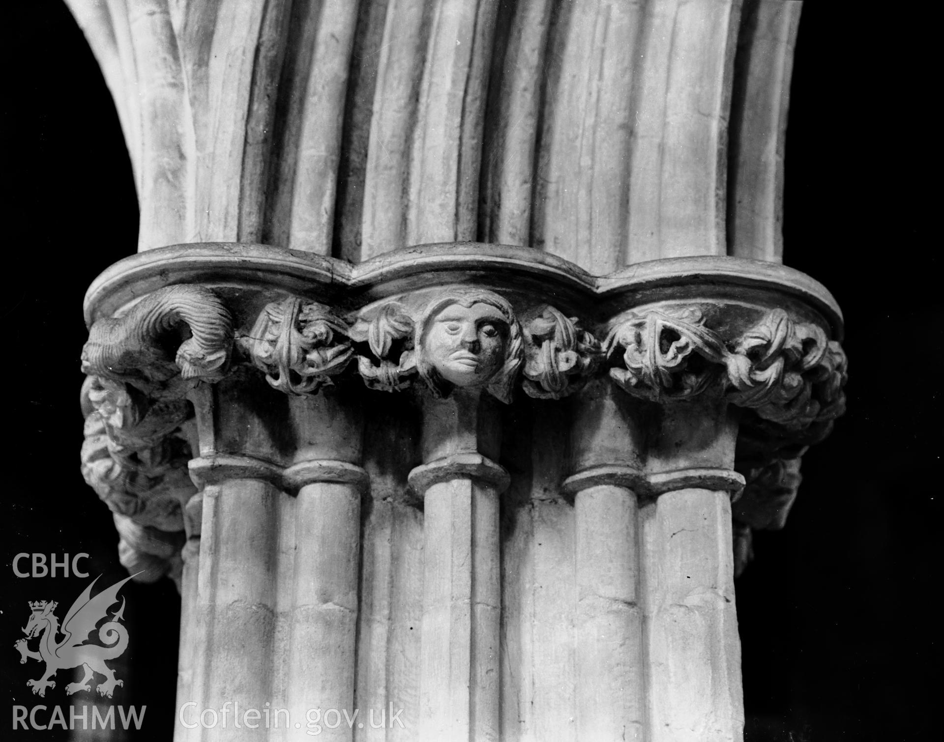 Detail of nave arcade, pier no. 1 on the south-east side at St Marys Church