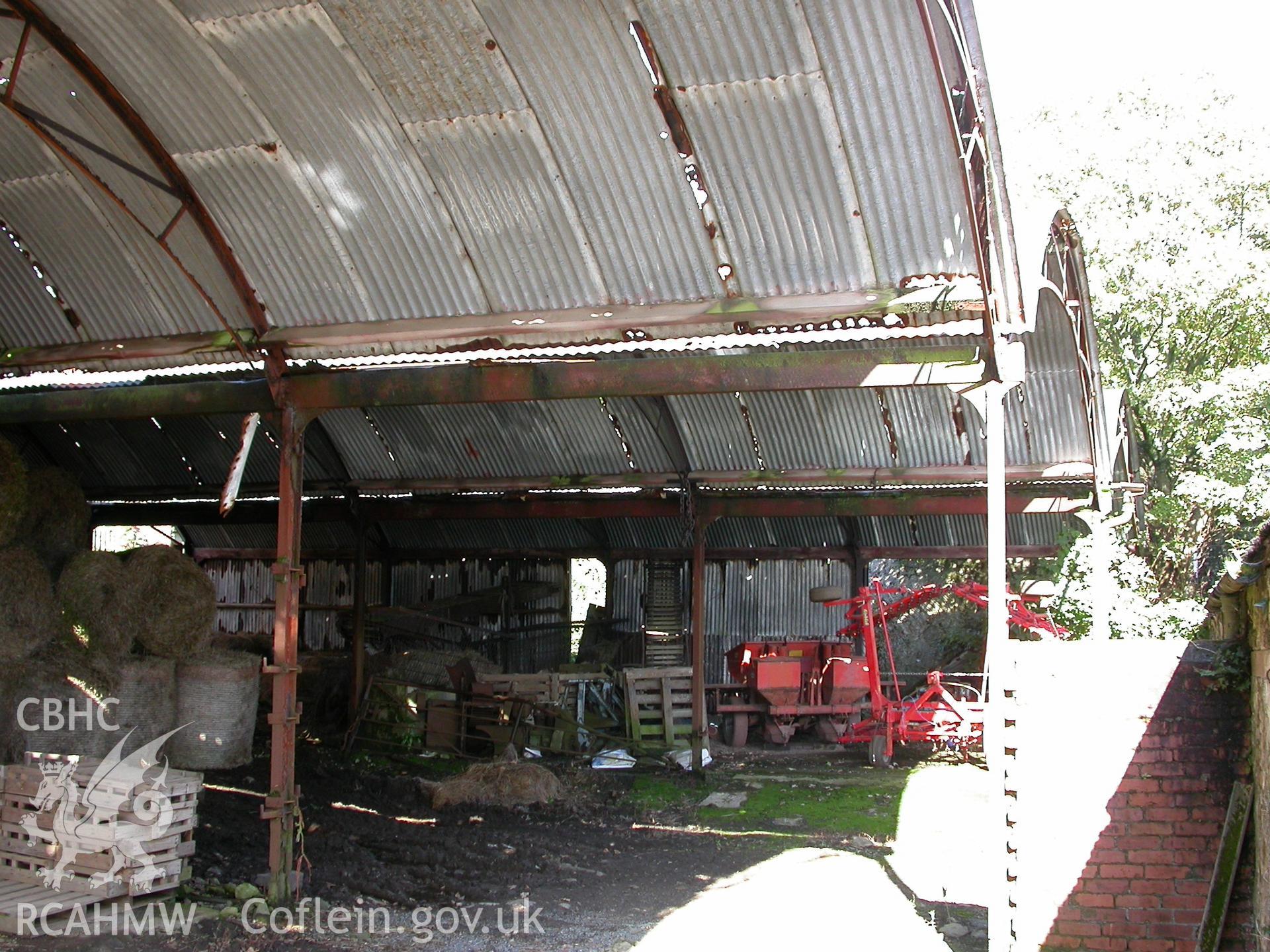 Interior of Dutch barns, from S-E.