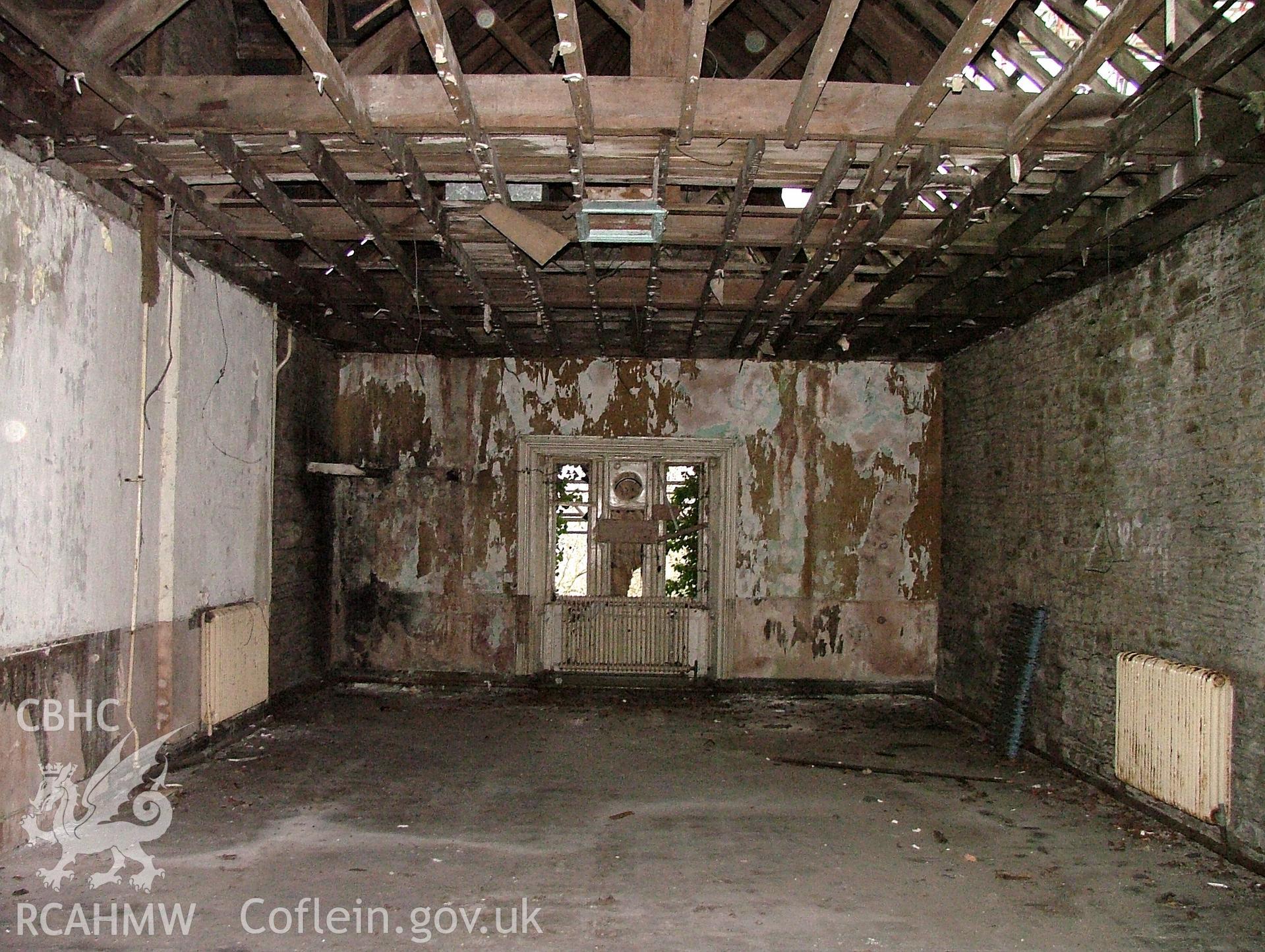Large first floor room to the north-west of the first floor hall at Malpas Court, looking south-east.