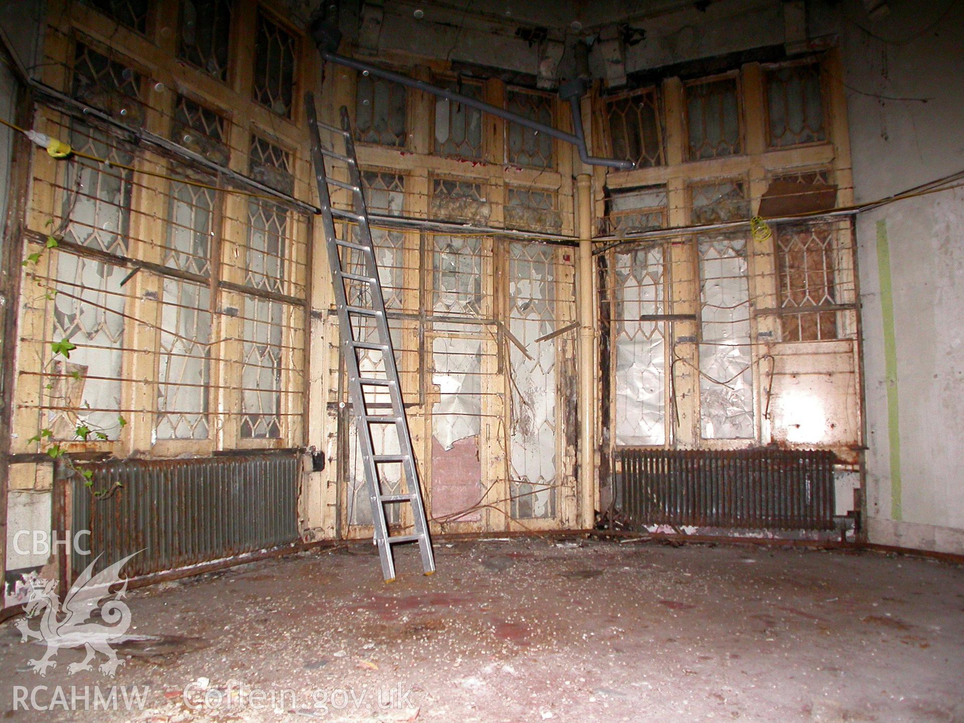 Ground floor room to the rear of the halls at Malpas Court, looking south-east.
