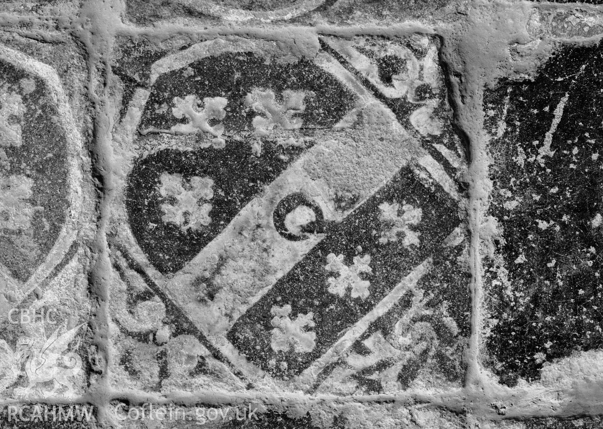 Interior view of St Davids Cathedral showing floor tile.