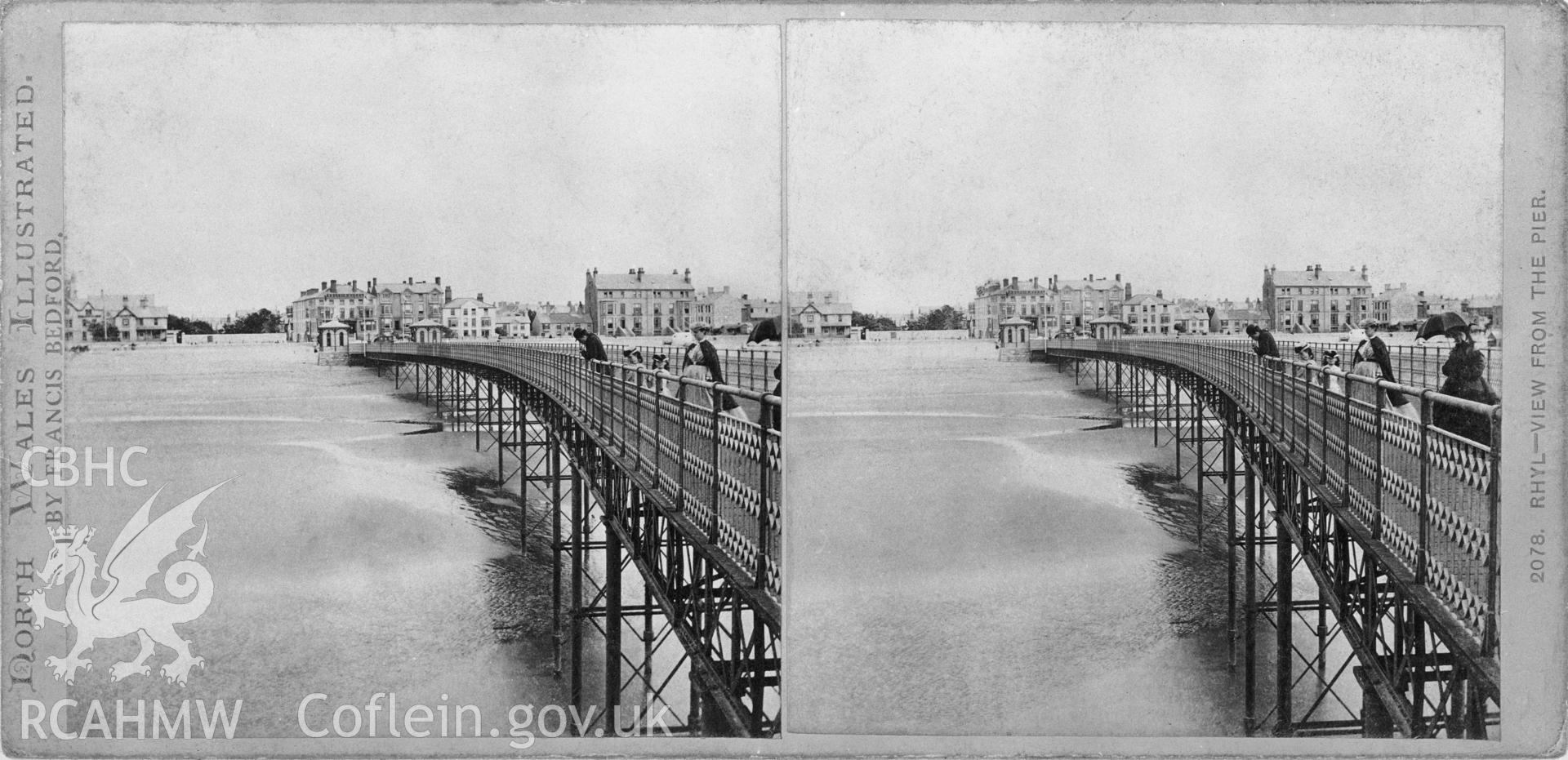 Stereoscopic view of Rhyl Town from the pier by Francis Bedford of the North Wales Illustrated.