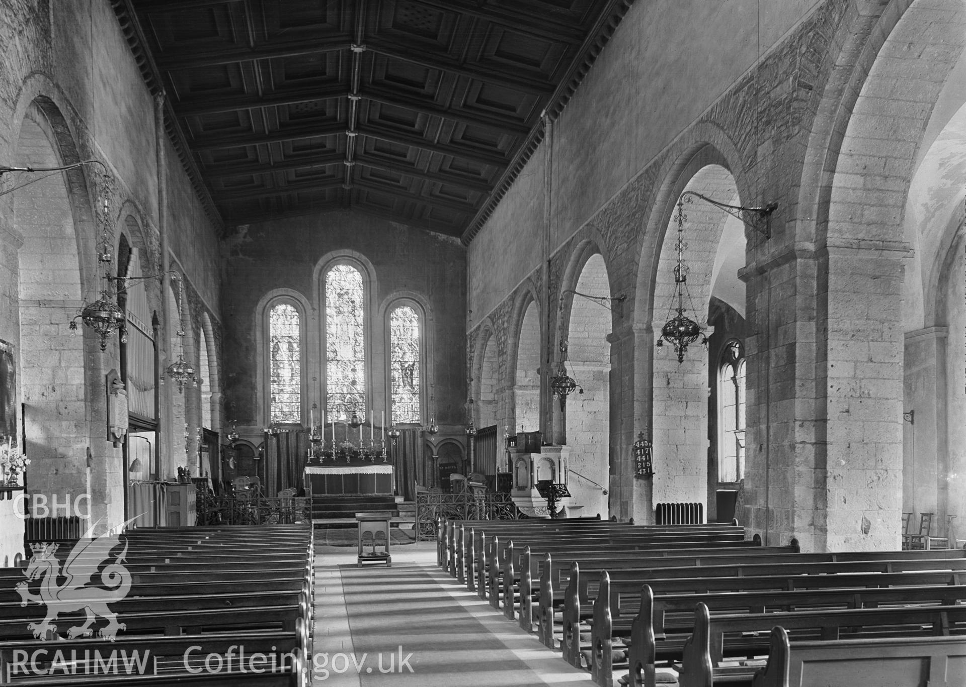 The nave at St Mary's Church, Margam.