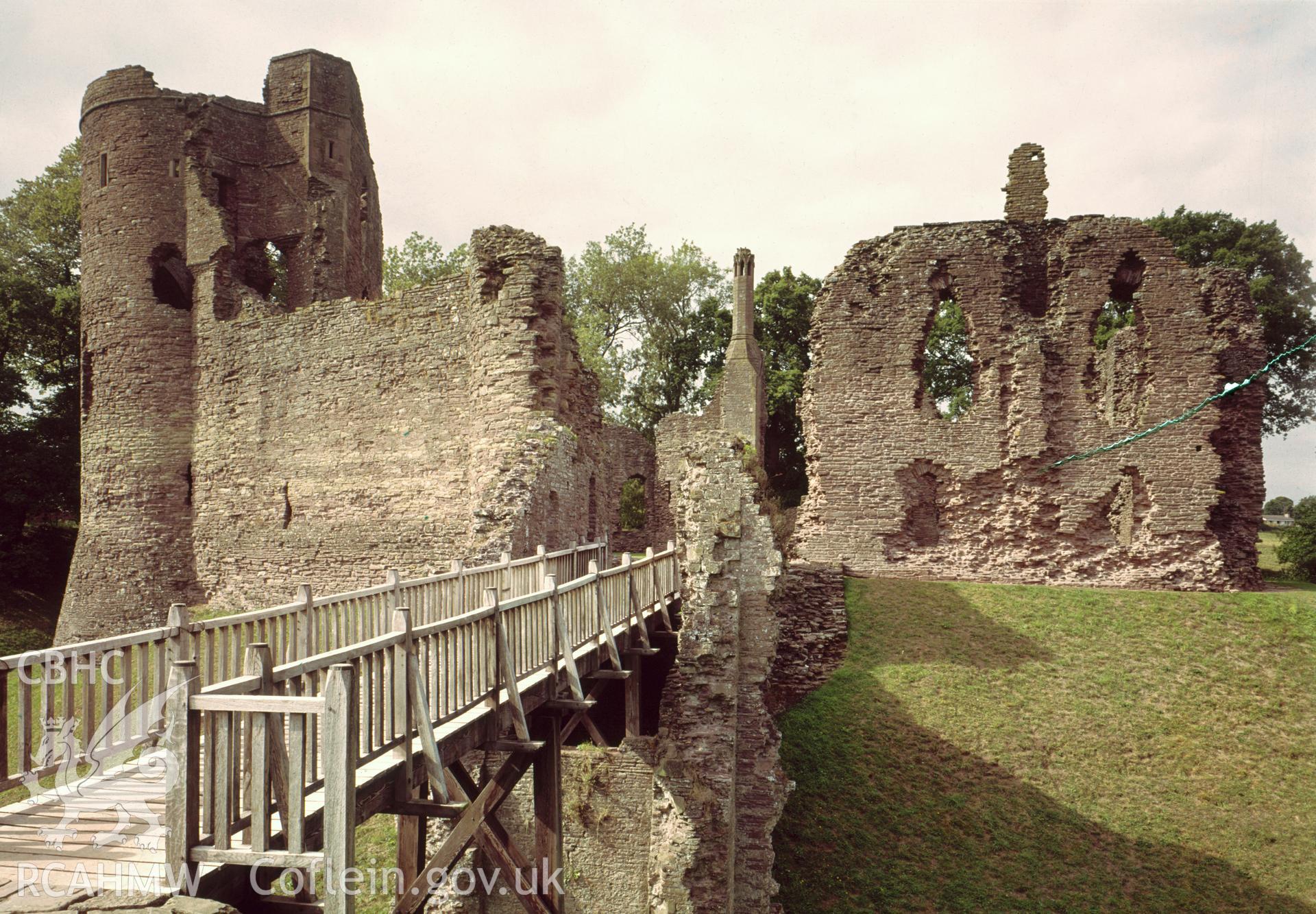 View of Grosmont Castle from the south taken in 1975.
