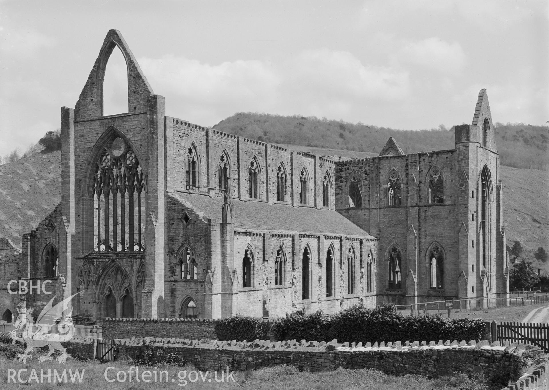 Exterior view of Tintern Abbey from the southwest, taken by Clayton.