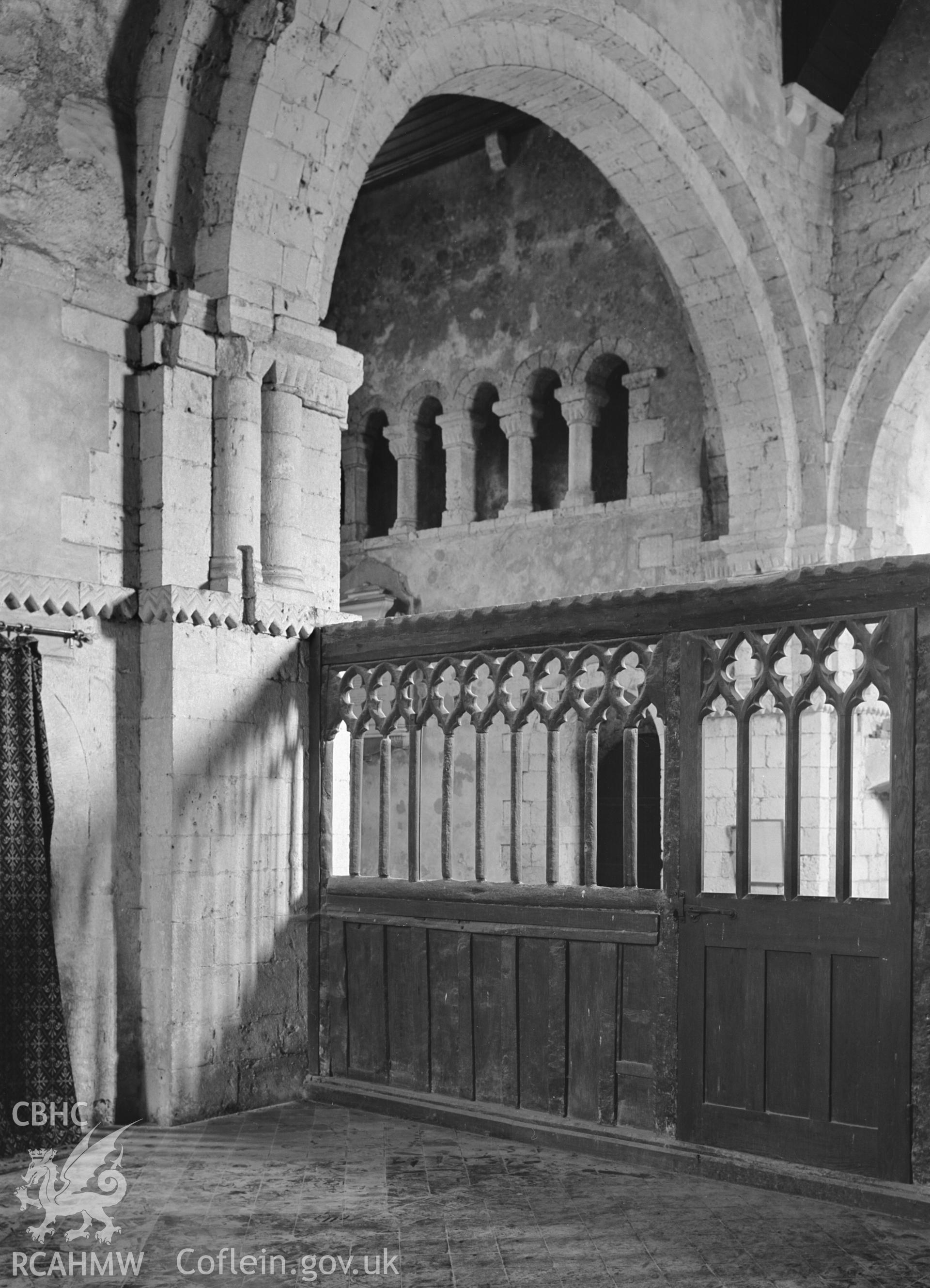 Interior view, showing rood screen.