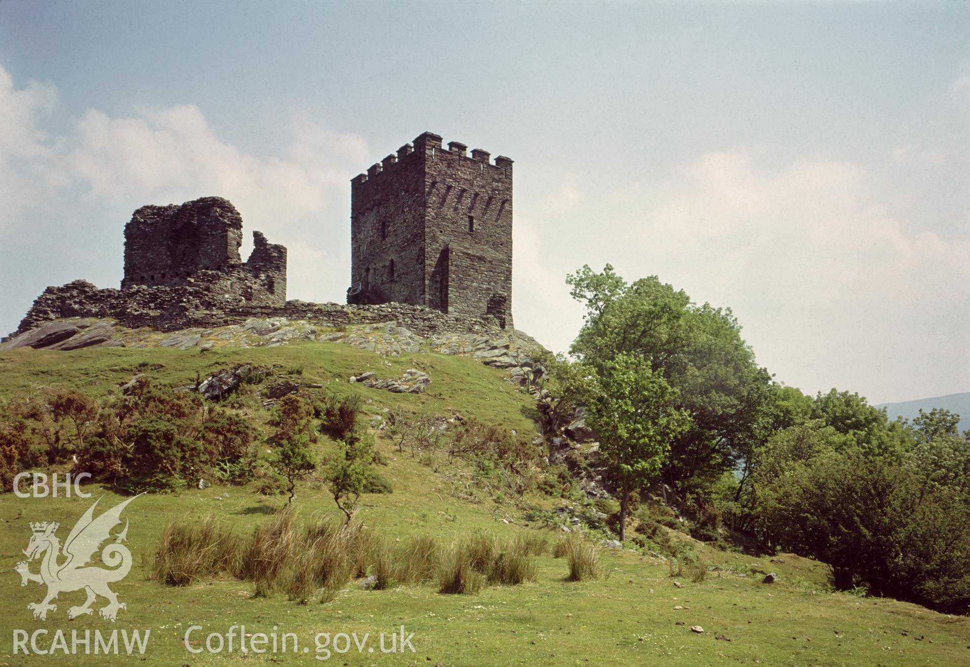View of the keep at Dolwyddelan Castle taken in 1975.