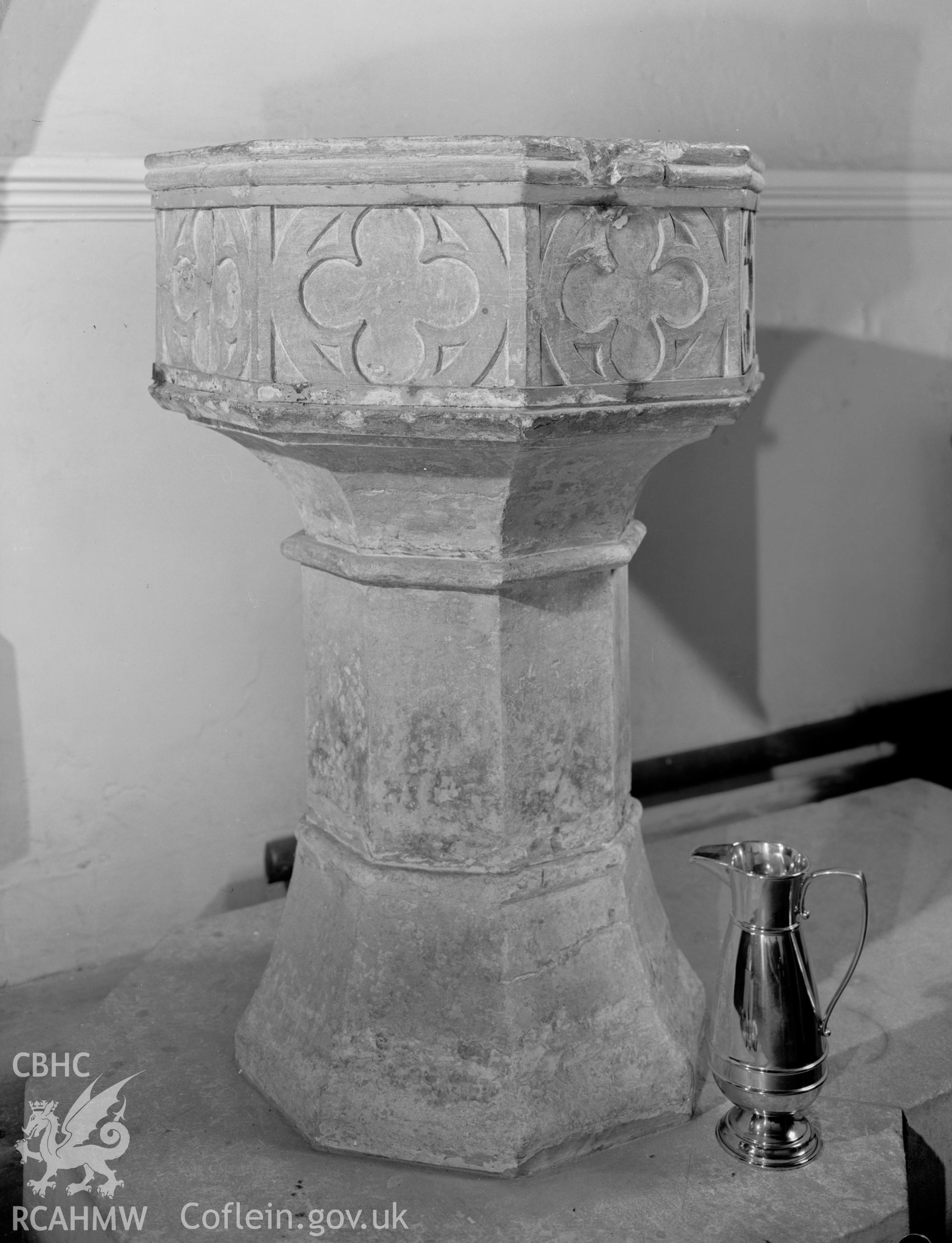 View of font and jug at St George's Church, St Georges taken 25.06.65.