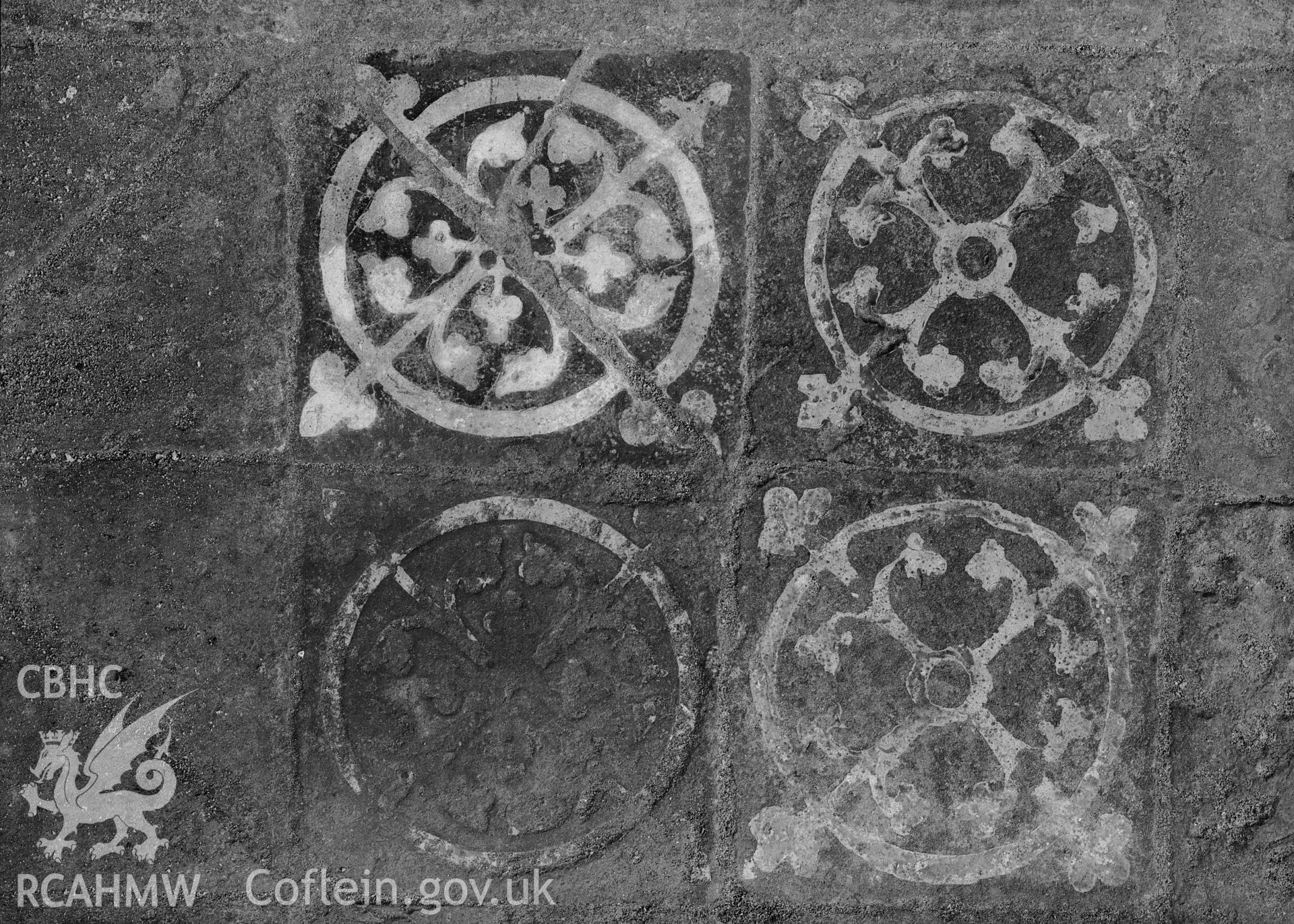Floor tiles at Tintern Abbey taken by Clayton.