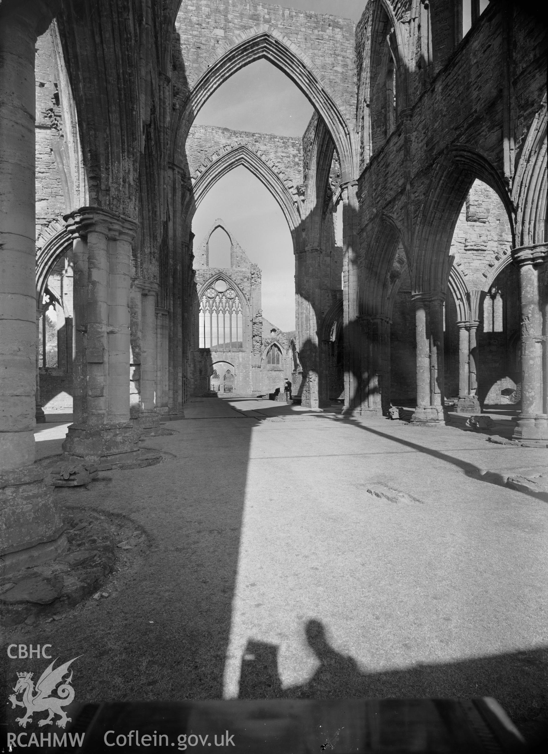 D.O.E. black and white negative of Tintern Abbey: interior.
