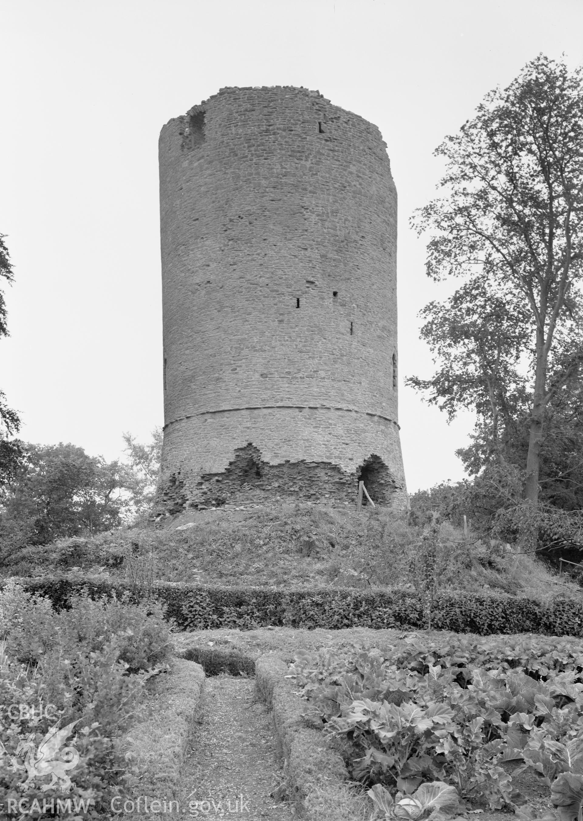 D.O.E photograph of Bronllys Castle - south west elevation.