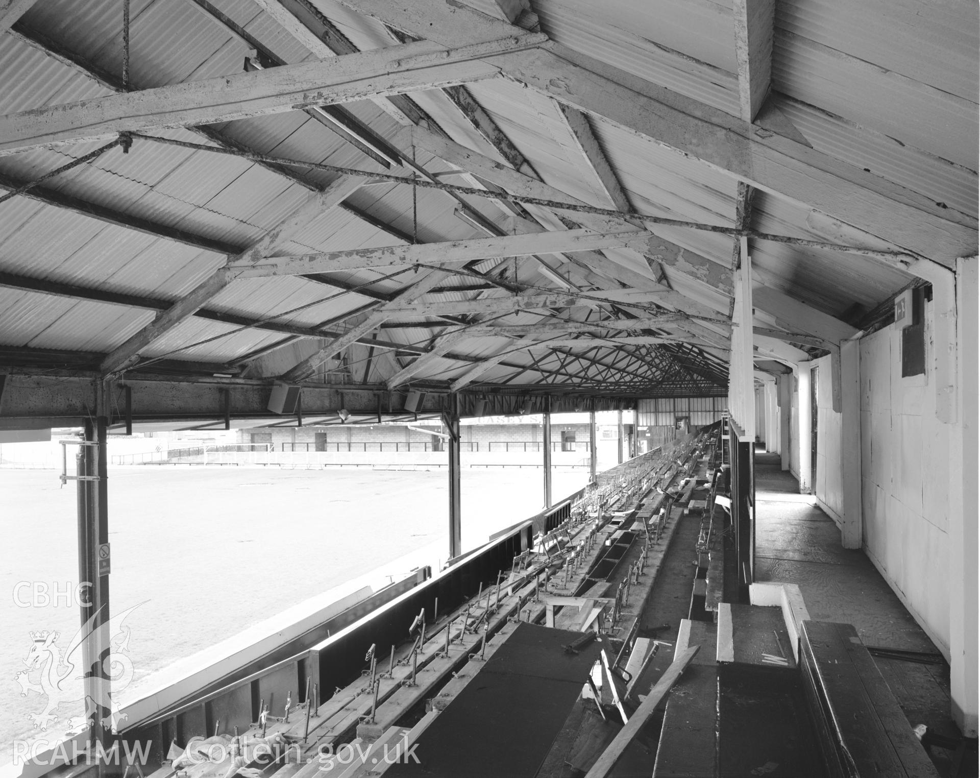 South Stand, interior roof and seating.