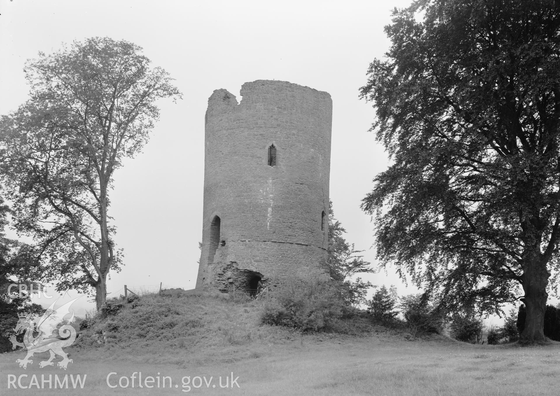 D.O.E photograph of Bronllys Castle - north northwest elevation.