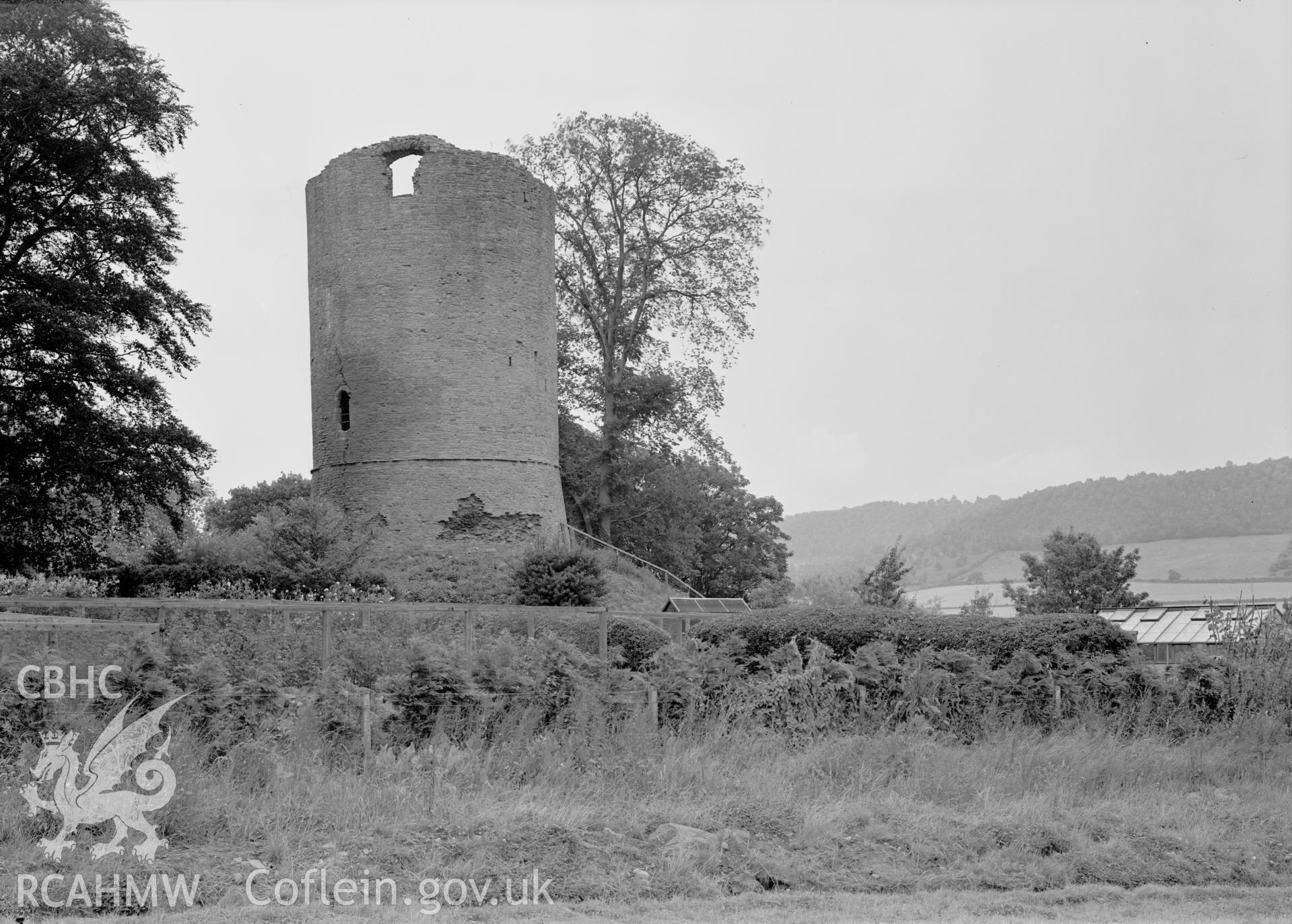 D.O.E photographs of Bronllys Castle Tower - general view.