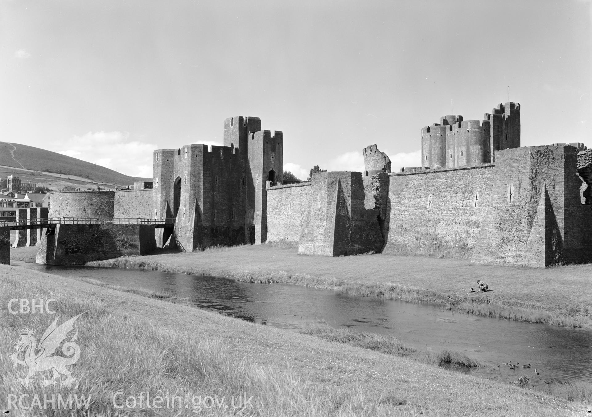 D.O.E photographs of Caerphilly Castle - view of outer Eastgate from north east.