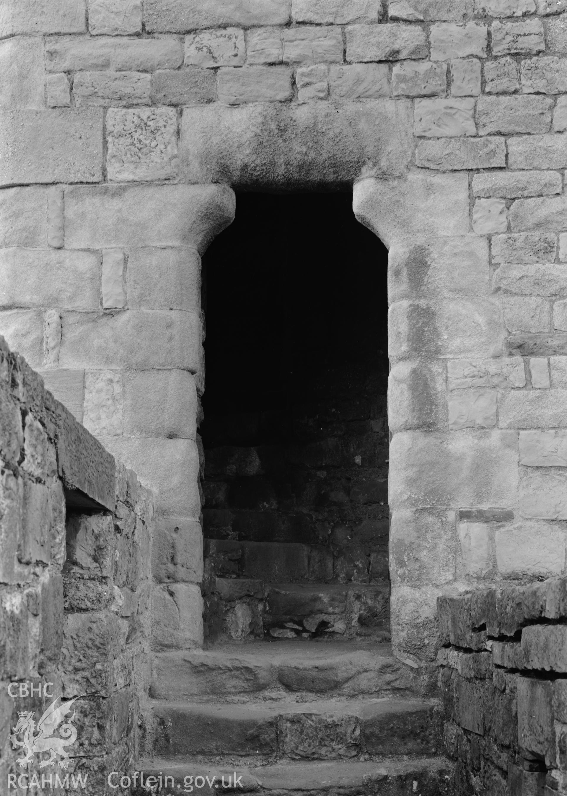 D.O.E photograph of Caernarfon Castle - a shouldered arch.