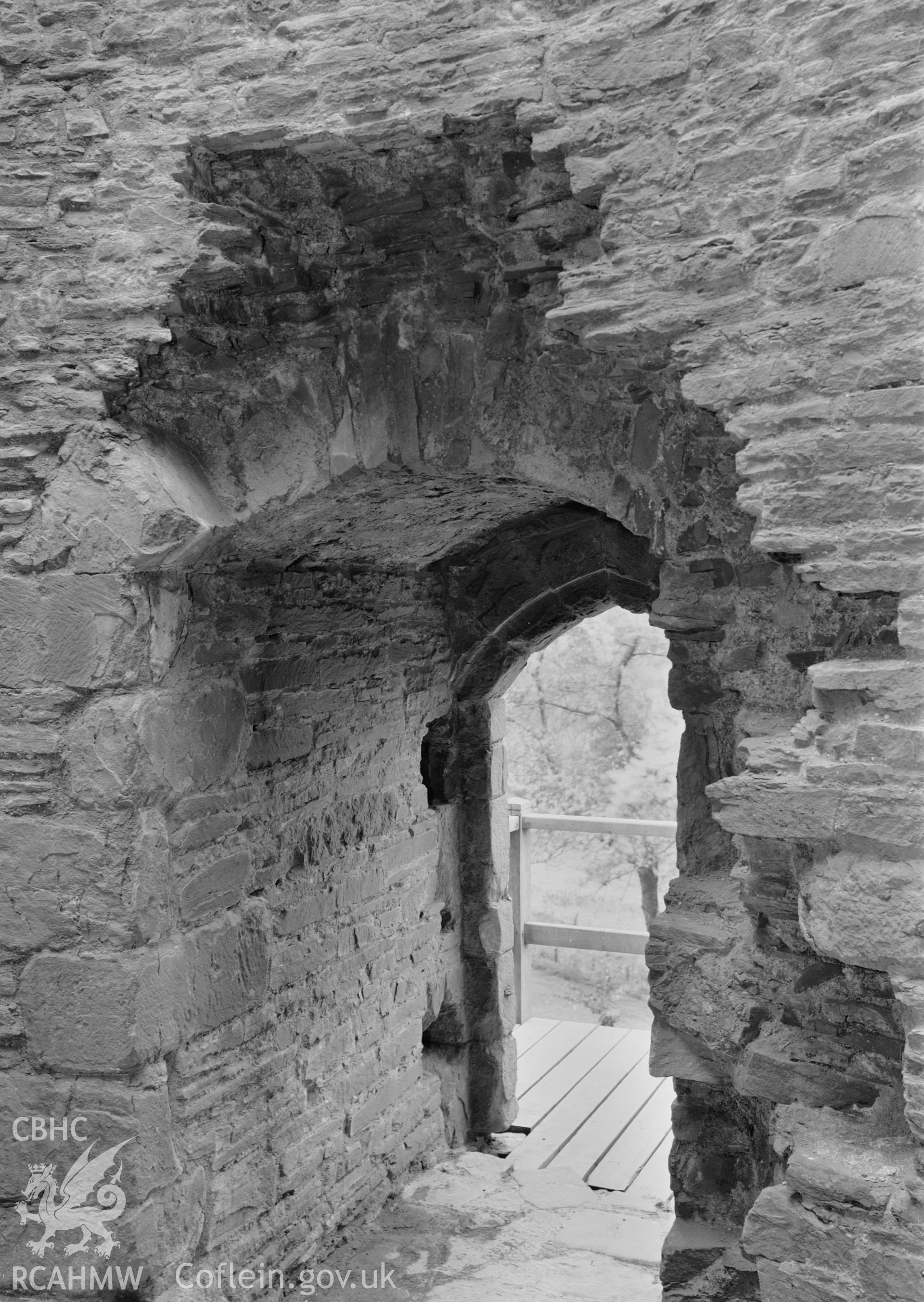 D.O.E photographs of Bronllys Castle Tower - interior access passage.