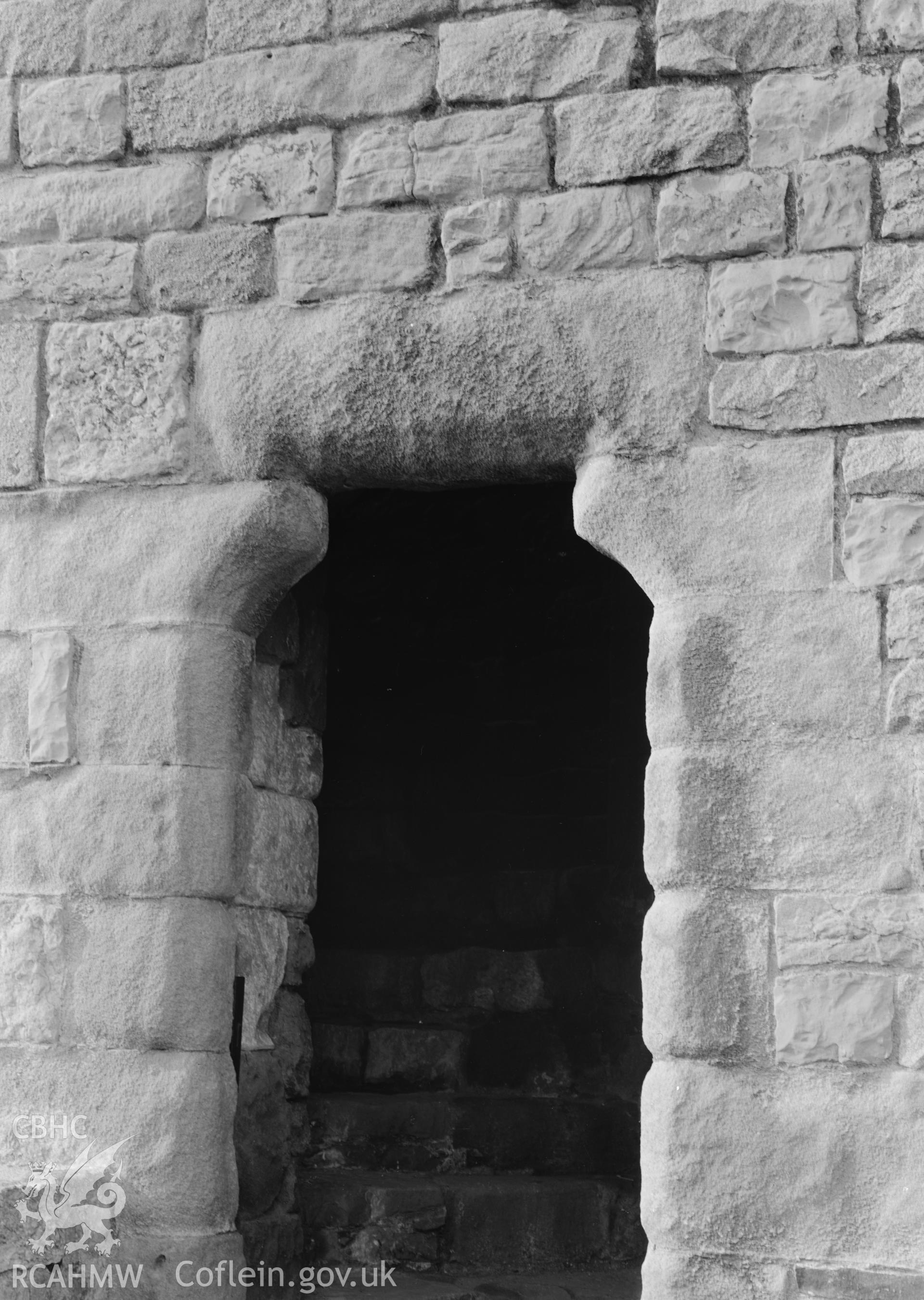 D.O.E photograph of Caernarfon Castle - a shouldered arch.