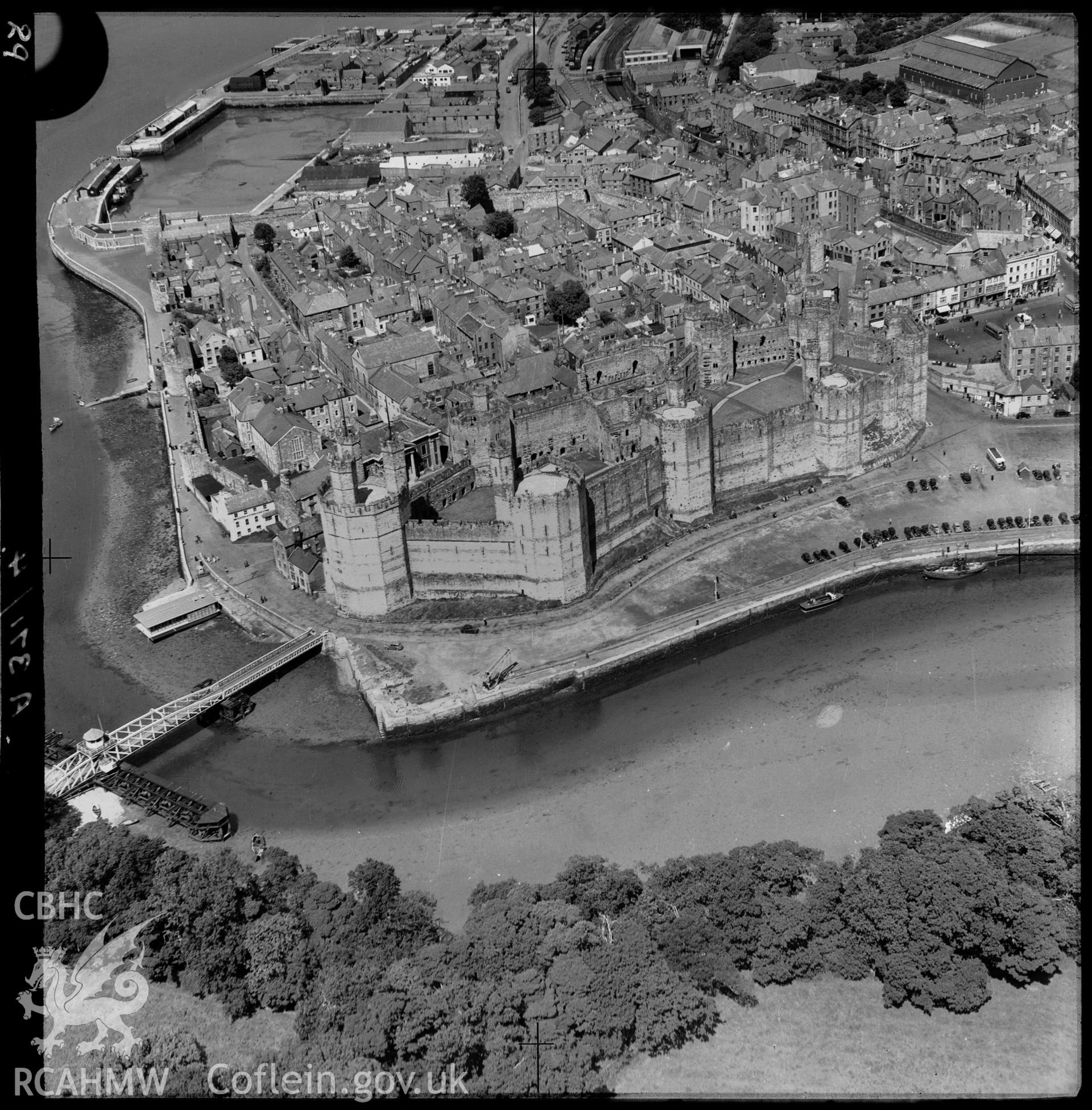D.O.E photograph of Caernarfon Castle. Aerial views ? R.A.F.