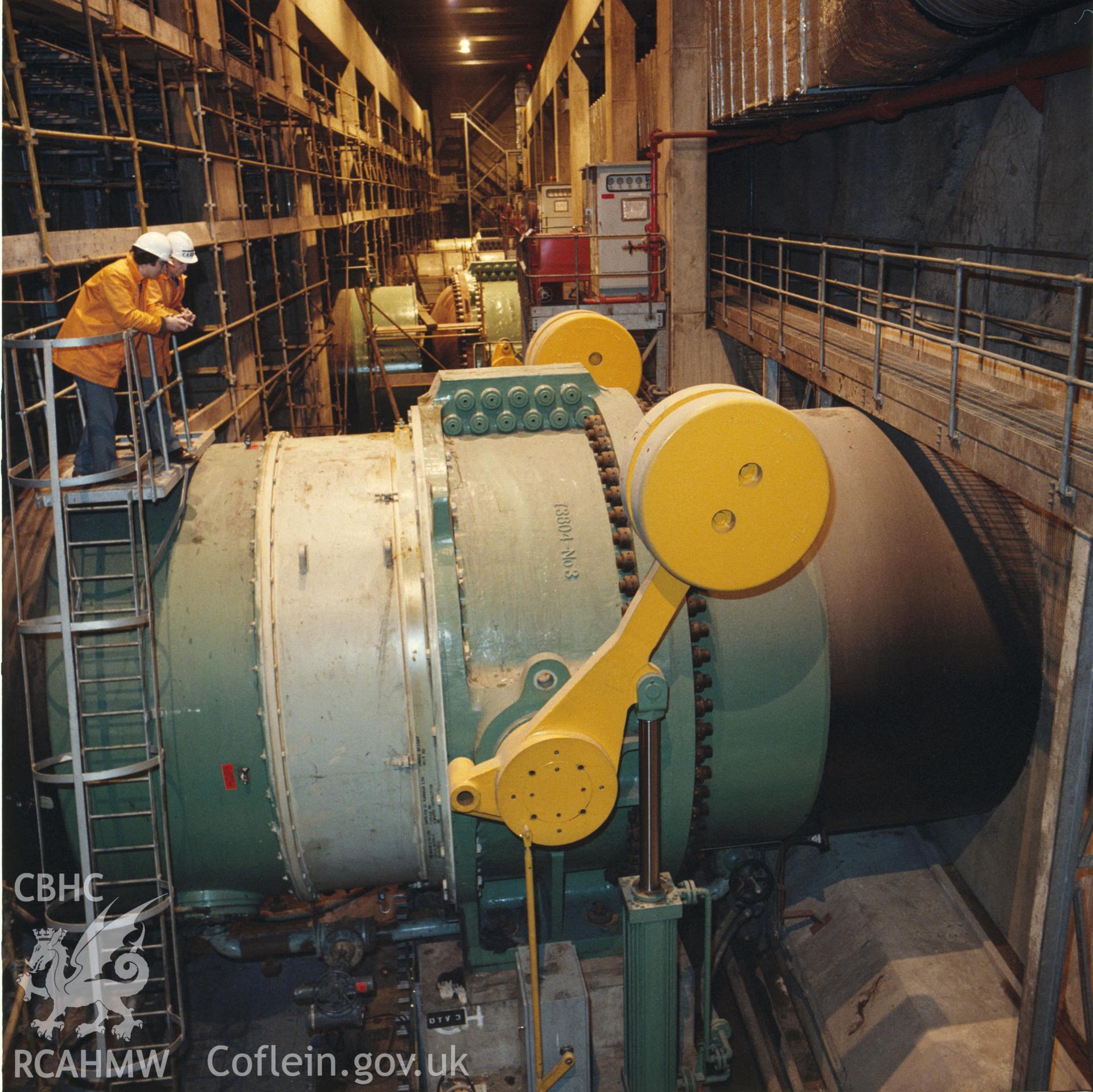 1 colour transparency showing interior at Dinorwig Power Station; collated by the former Central Office of Information.