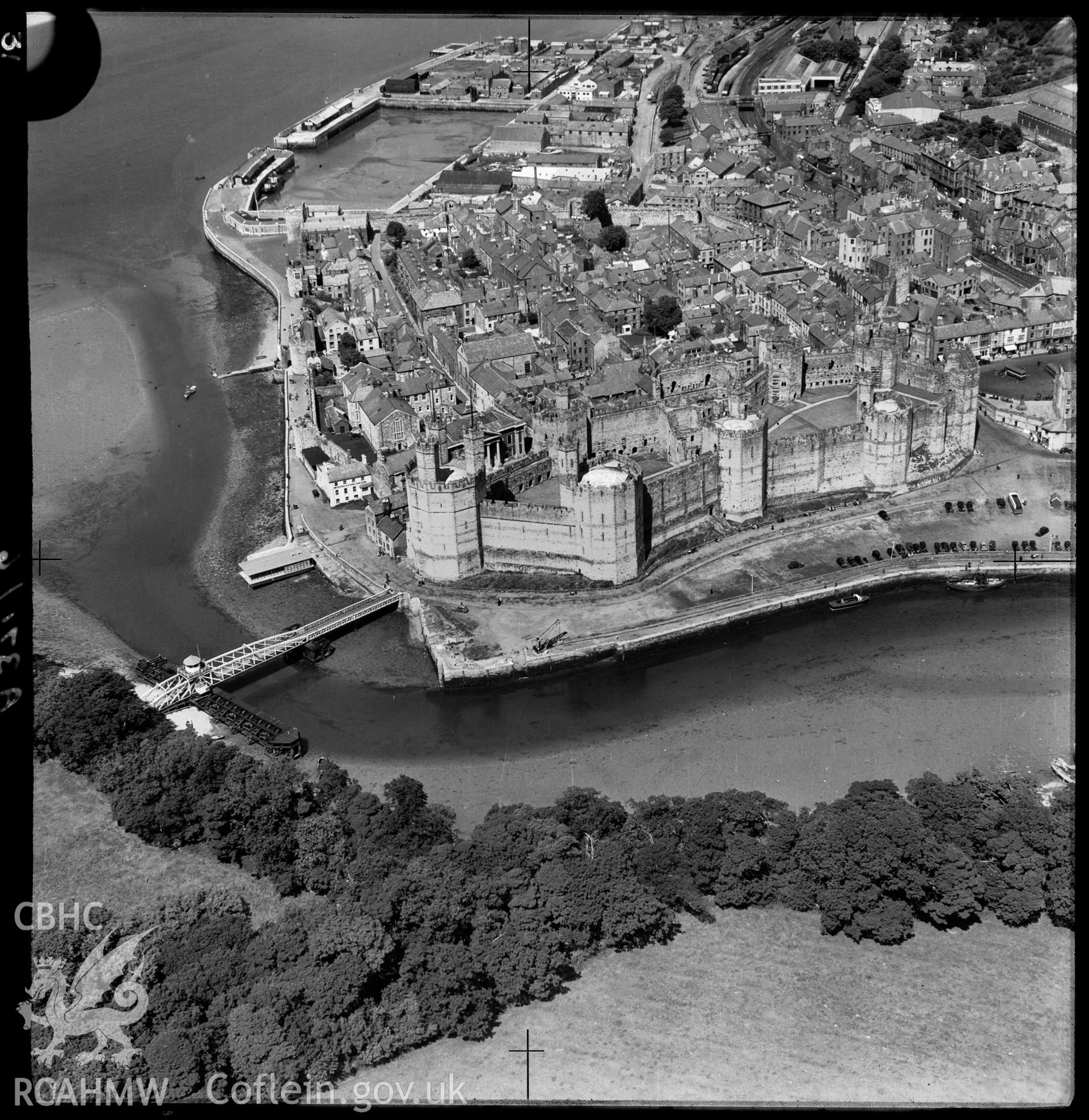 D.O.E photograph of Caernarfon Castle. Aerial views ? R.A.F.