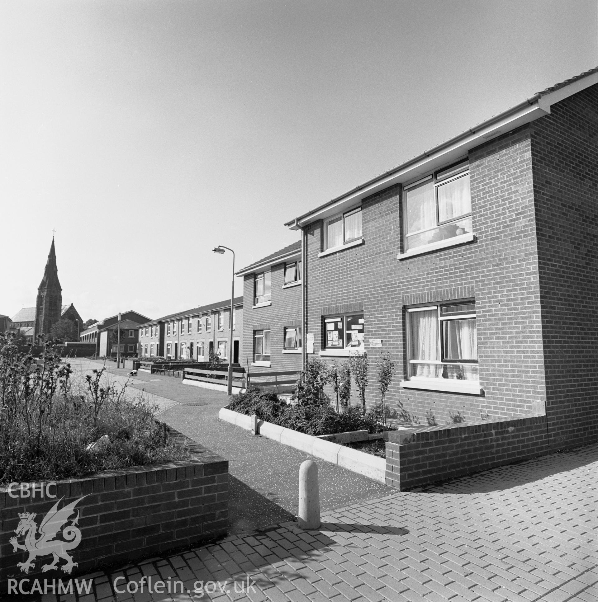 Photographic negative showing new housing at Newport; collated by the former Central Office of Information.