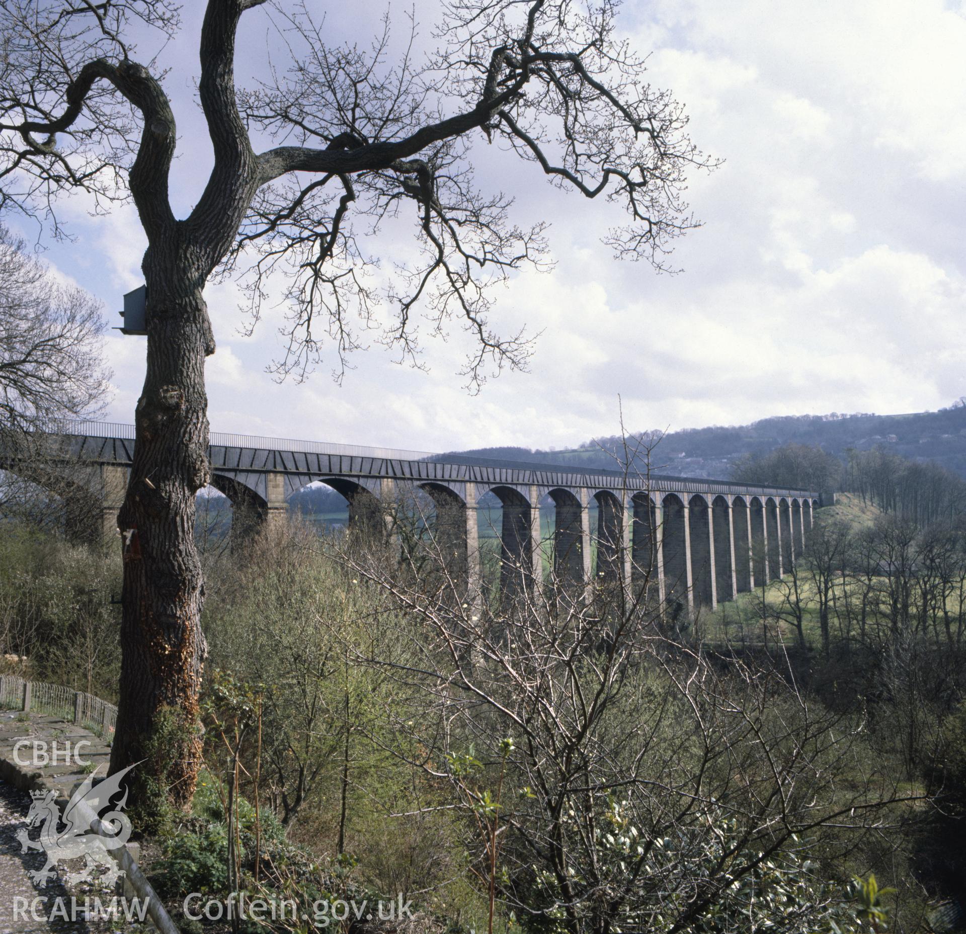 1 colour transparency showing view of Pontcysyllte Aqueduct, undated; collated by the former Central Office of Information.