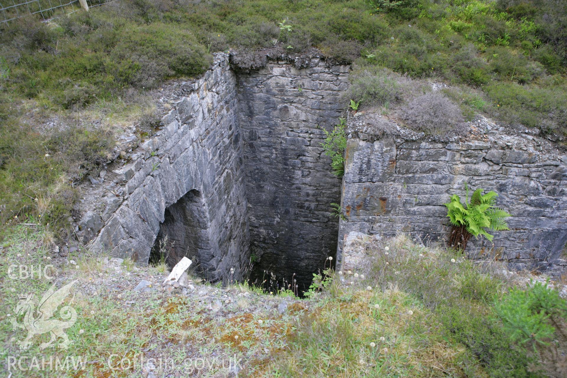 Cwmsymlog mine, view of Taylor's Shaft from north.