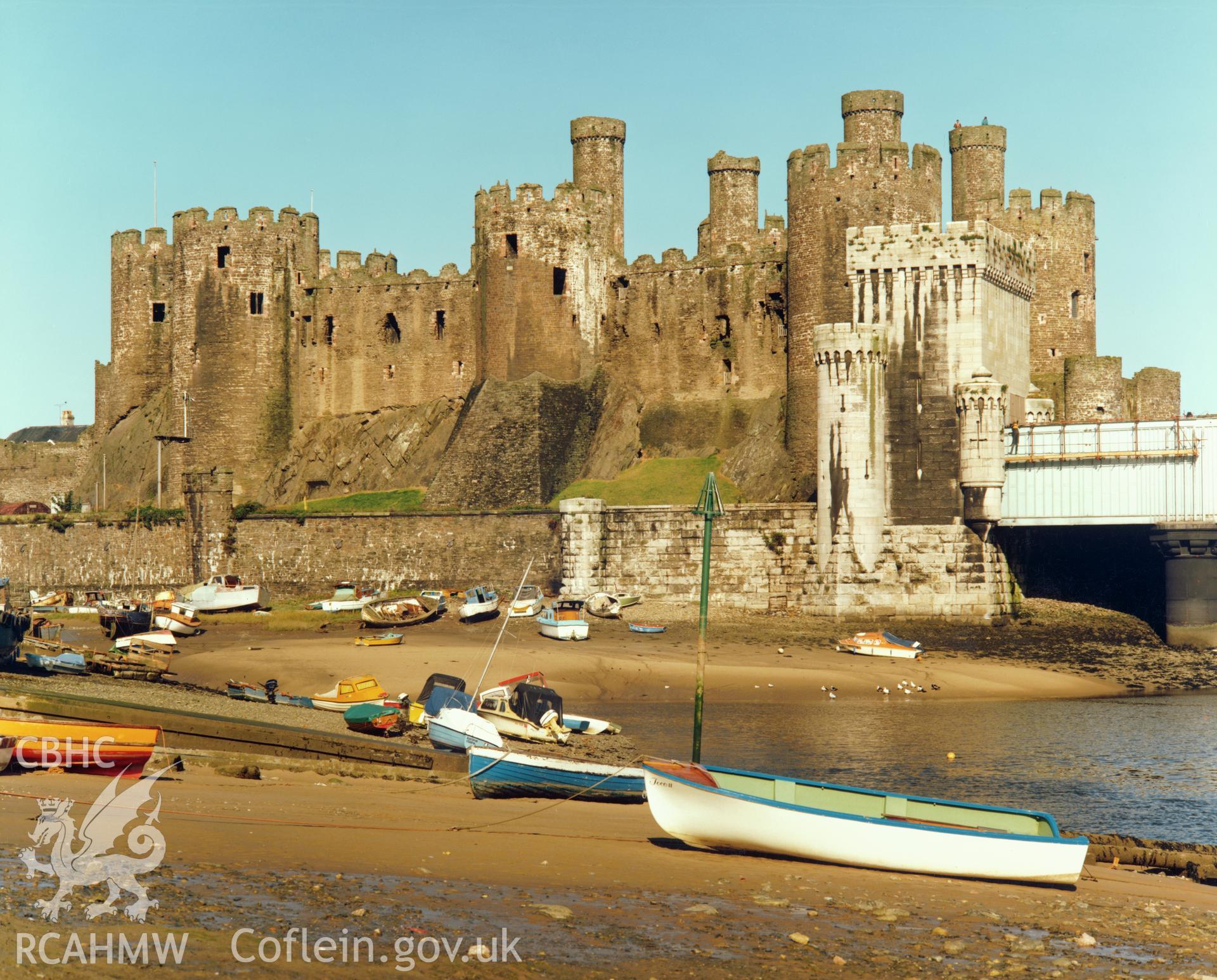 1 colour print showing view of Conwy castle, collated by the former Central Office of Information.