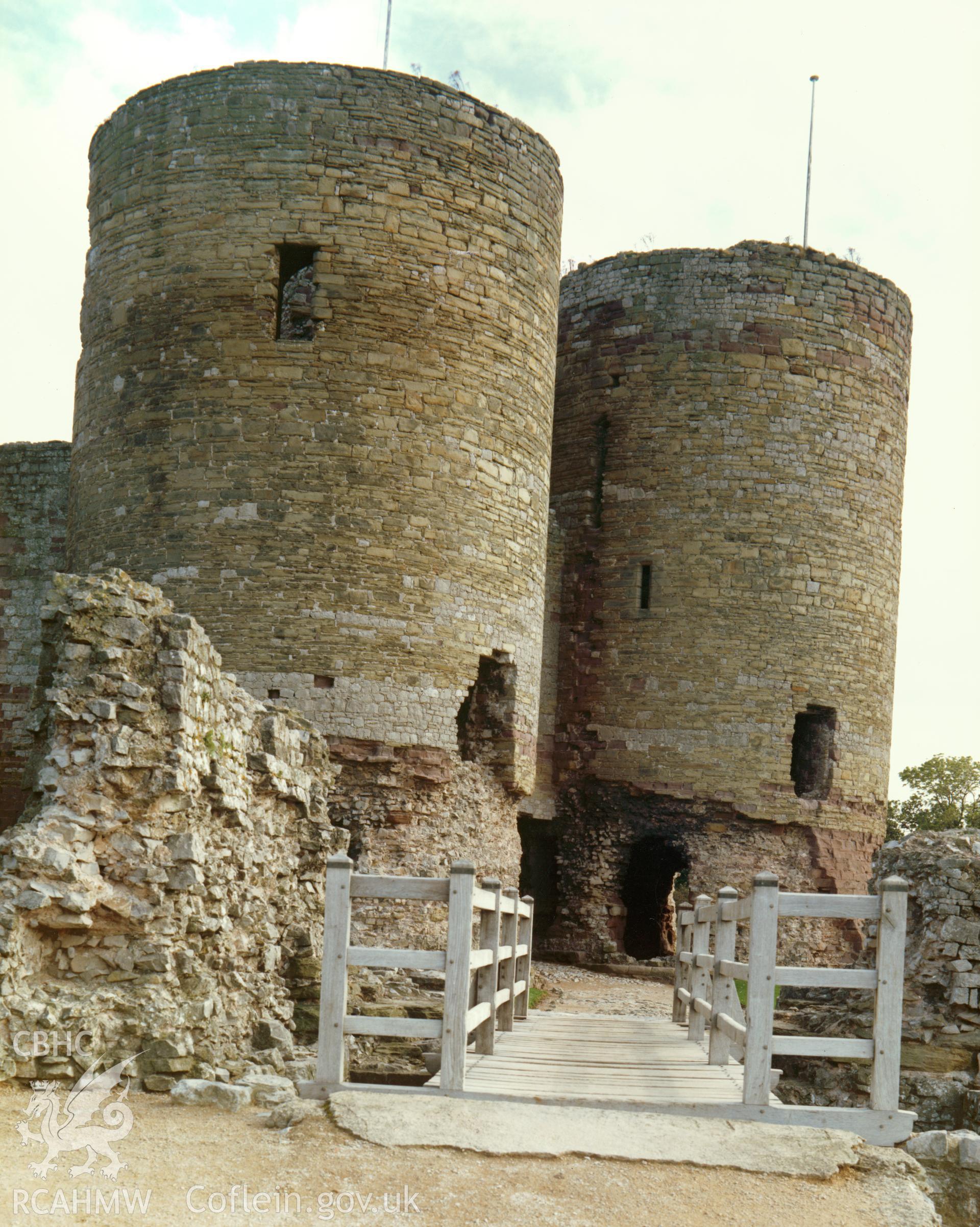 1 colour print showing view of Rhuddlan castle, collated by the former Central Office of Information.
