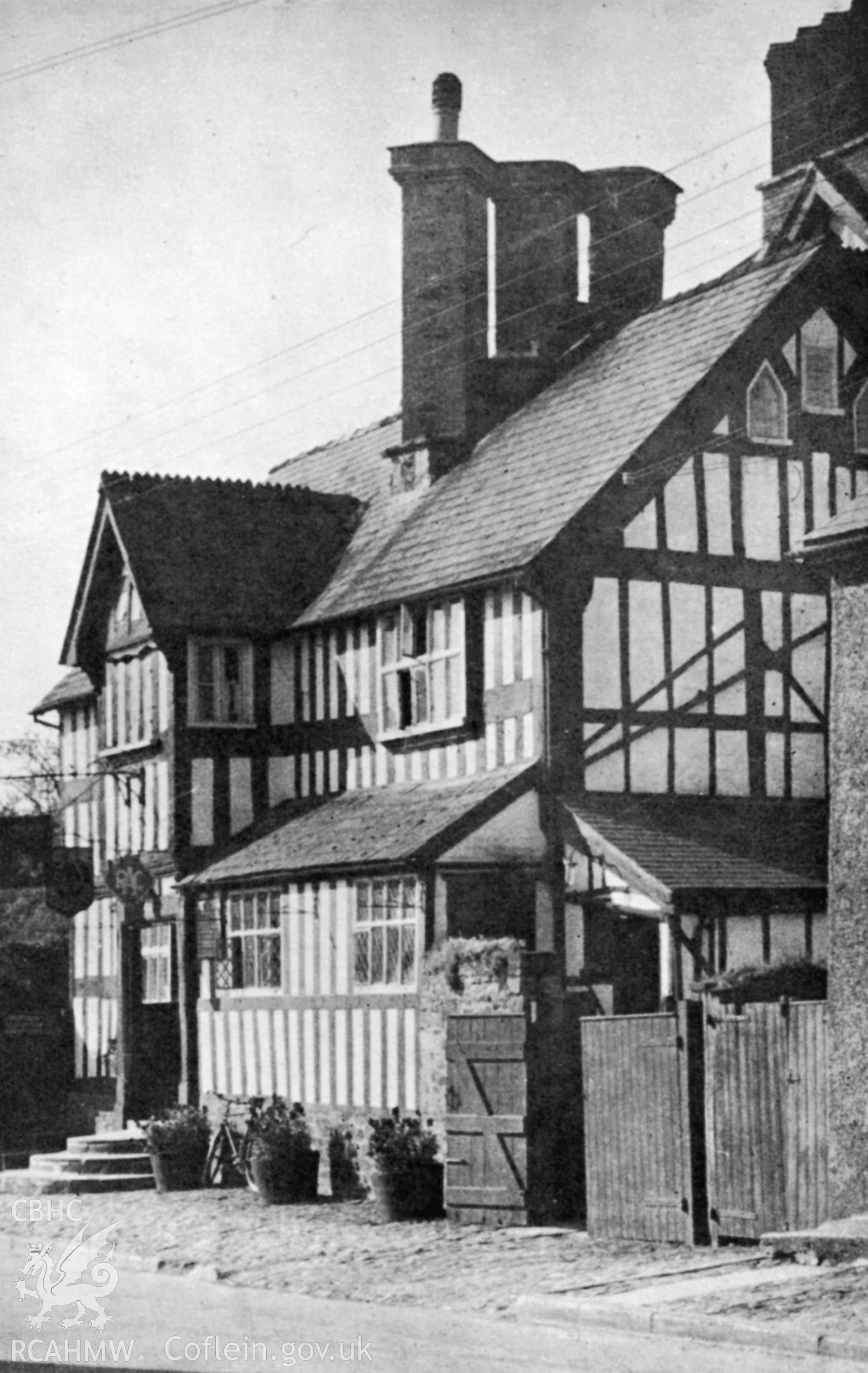 Radnorshire Arms, Presteigne; undated black and white postcard, photographed by H. Sawbridge.