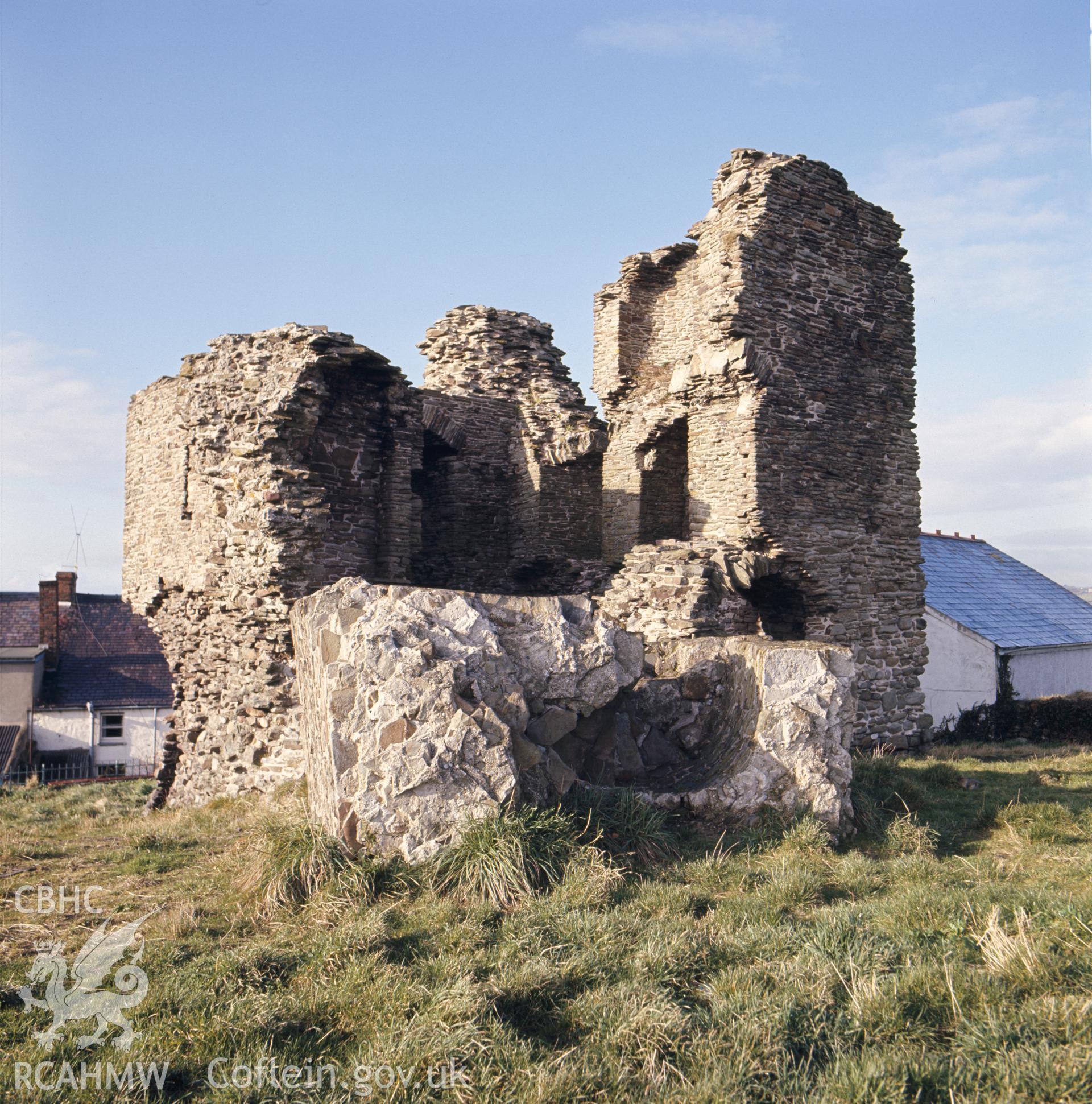 1 colour transparency showing view of Loughor castle; collated by the former Central Office of Information.