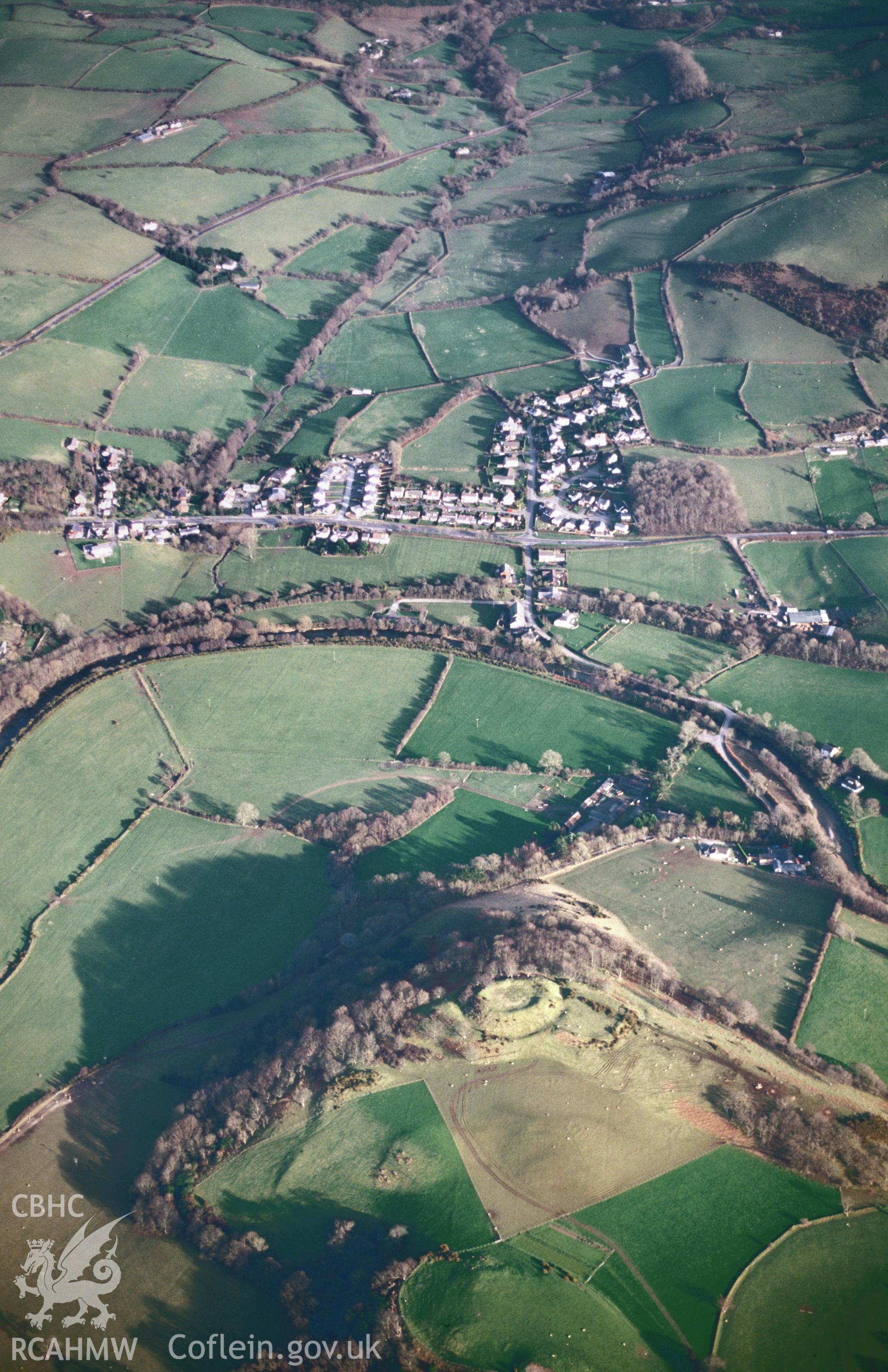 RCAHMW colour oblique aerial photograph of Castell Tan y Bwlch, Aberystwyth, taken by Toby Driver 2002
